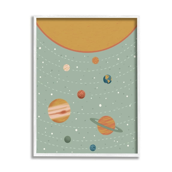 Stupell Industries Solar System Geometric Macrocosm Planetary Guide Terrestrial Education,16 x 20, Design by Nancy McKenzie