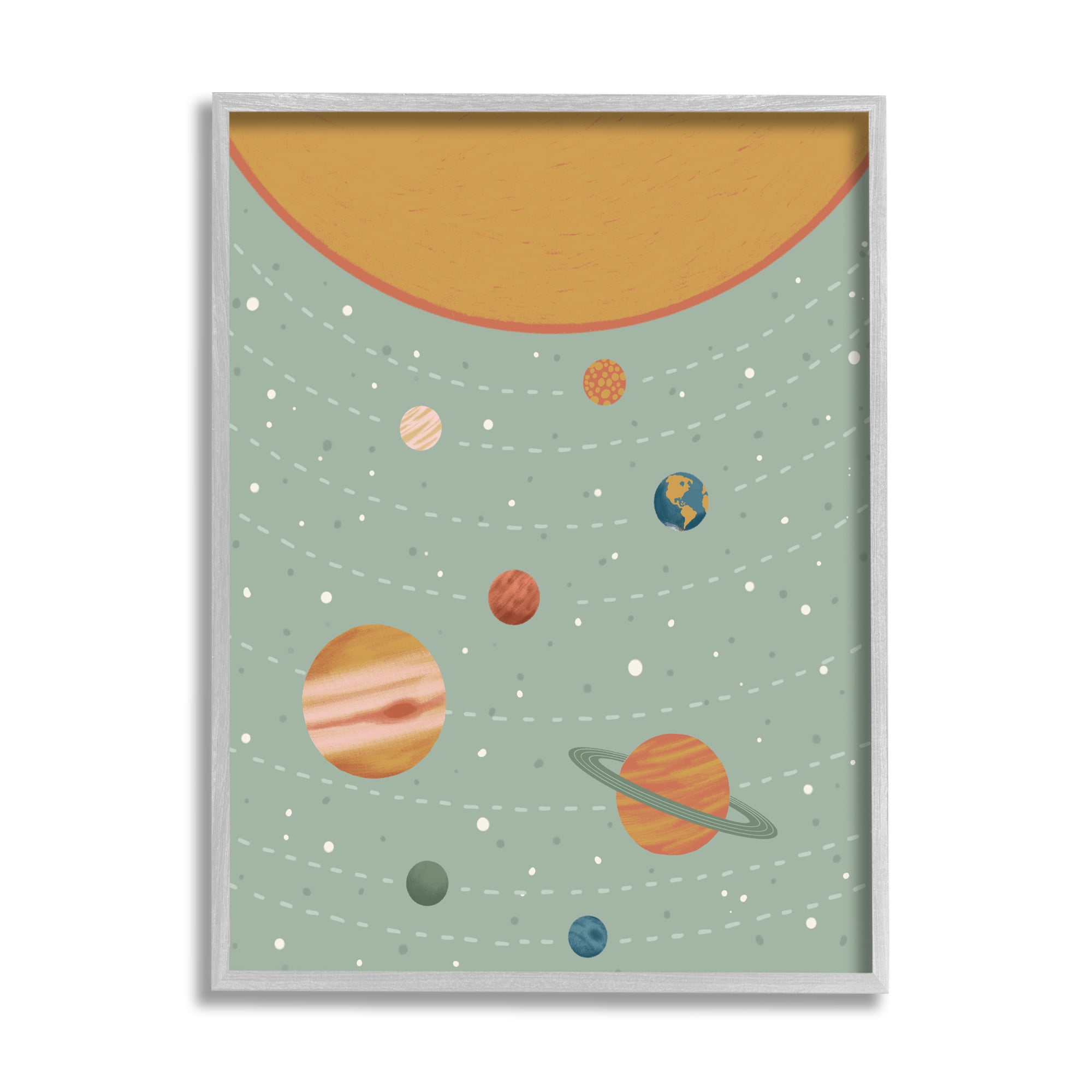 Stupell Industries Solar System Geometric Macrocosm Planetary Guide Terrestrial Education,24 x 30, Design by Nancy McKenzie