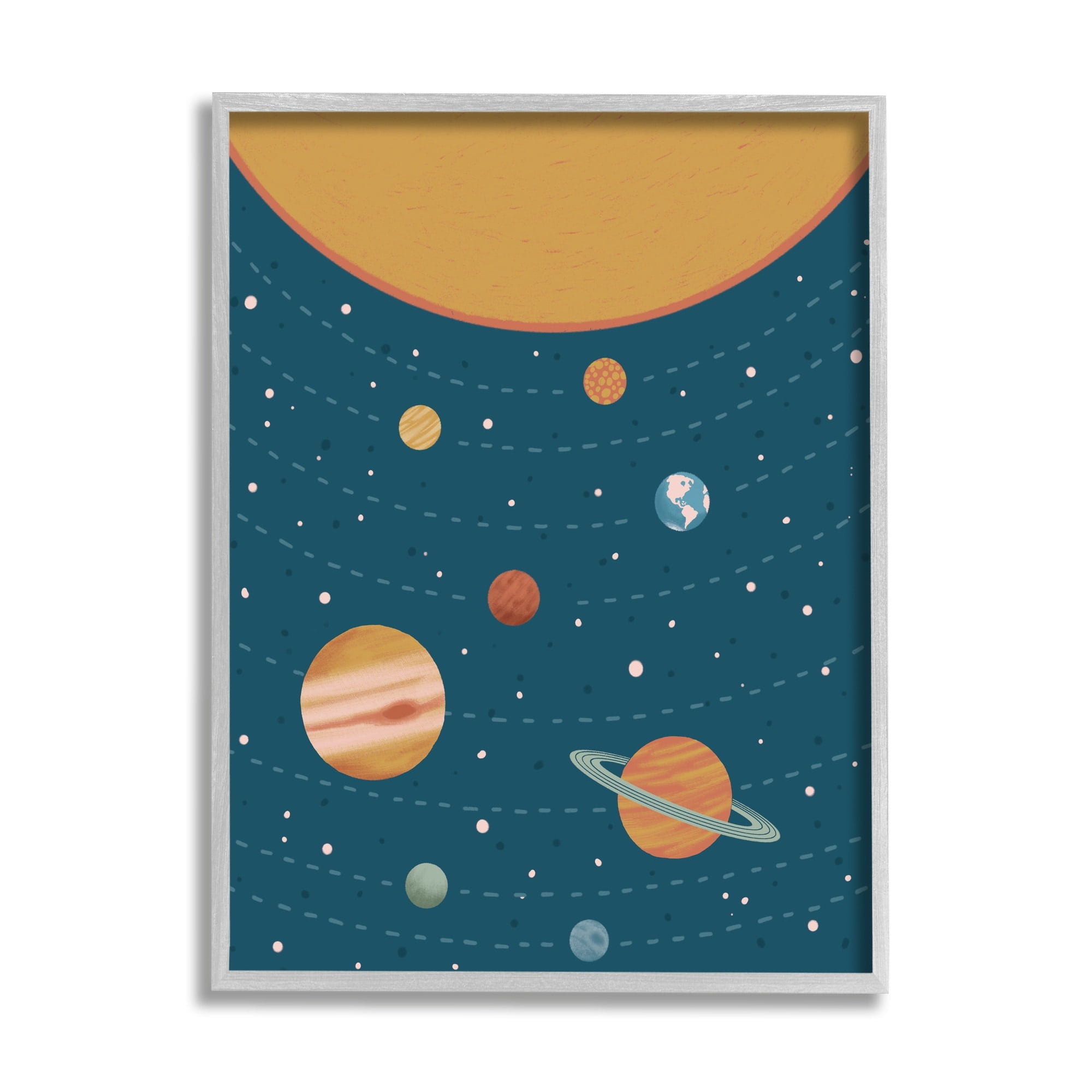 Stupell Industries Solar System Orbital Planetary Location Cosmos Educational Shapes,16 x 20, Design by Nancy McKenzie