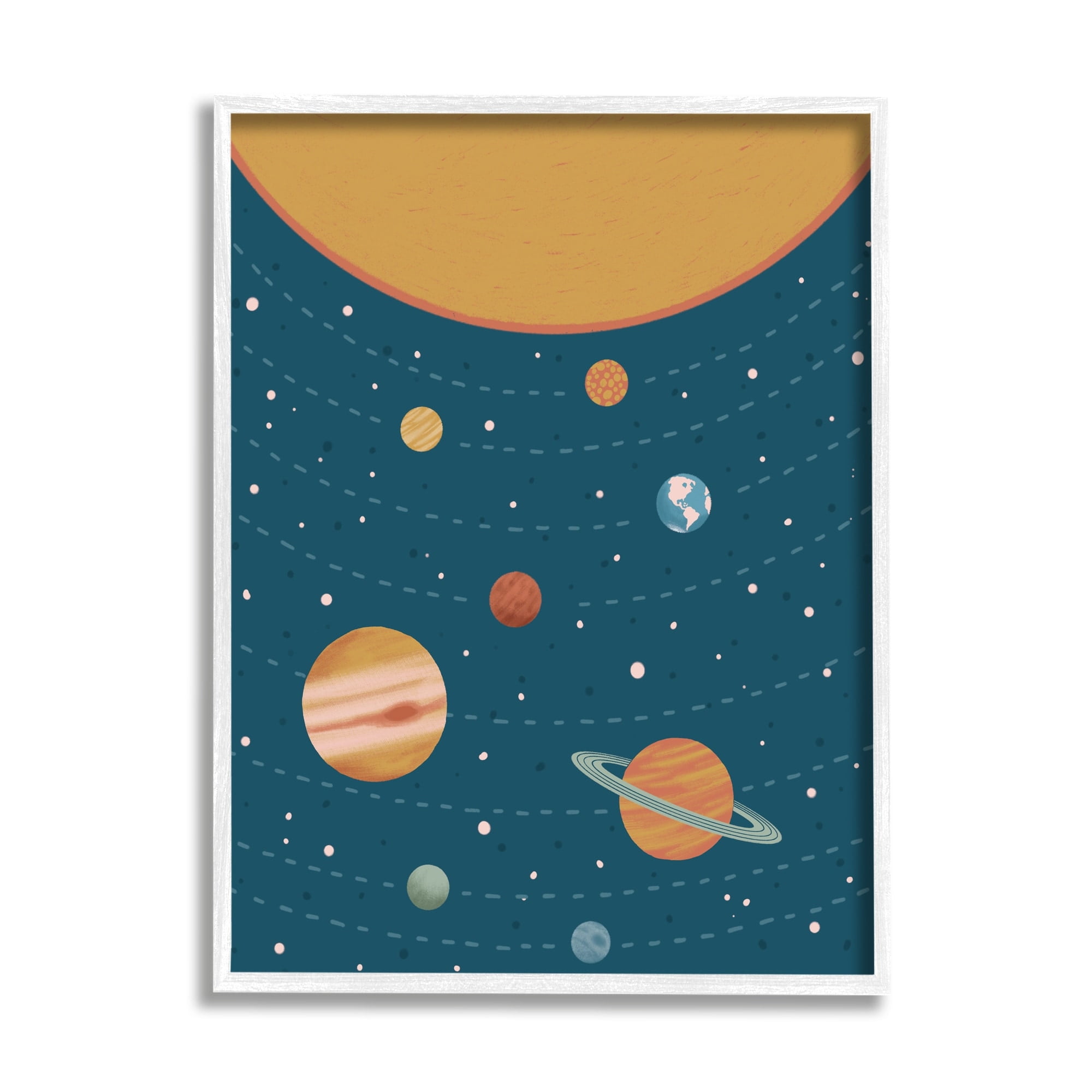 Stupell Industries Solar System Orbital Planetary Location Cosmos Educational Shapes,24 x 30, Design by Nancy McKenzie