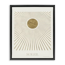Stupell Industries Soleil Boho Sun Astrology & Stars Painting Black Floater Framed Canvas Art Print Wall Art, 17 x 21