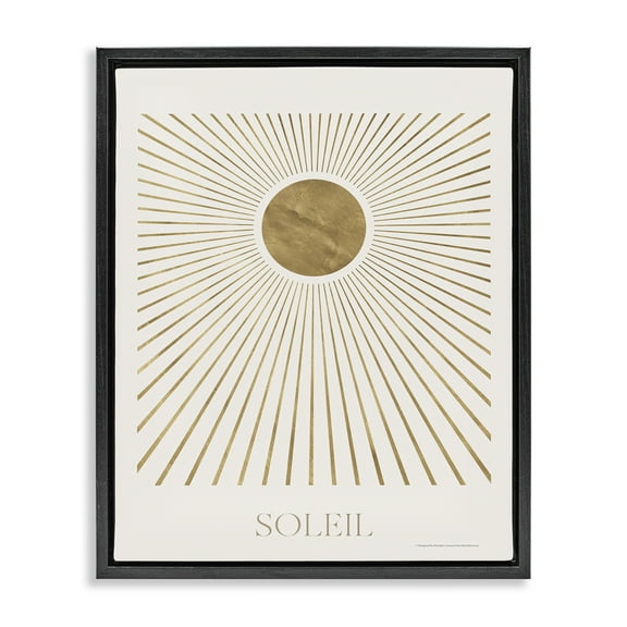 Stupell Industries Soleil Boho Sun Astrology & Stars Painting Black Floater Framed Canvas Art Print Wall Art, 17 x 21