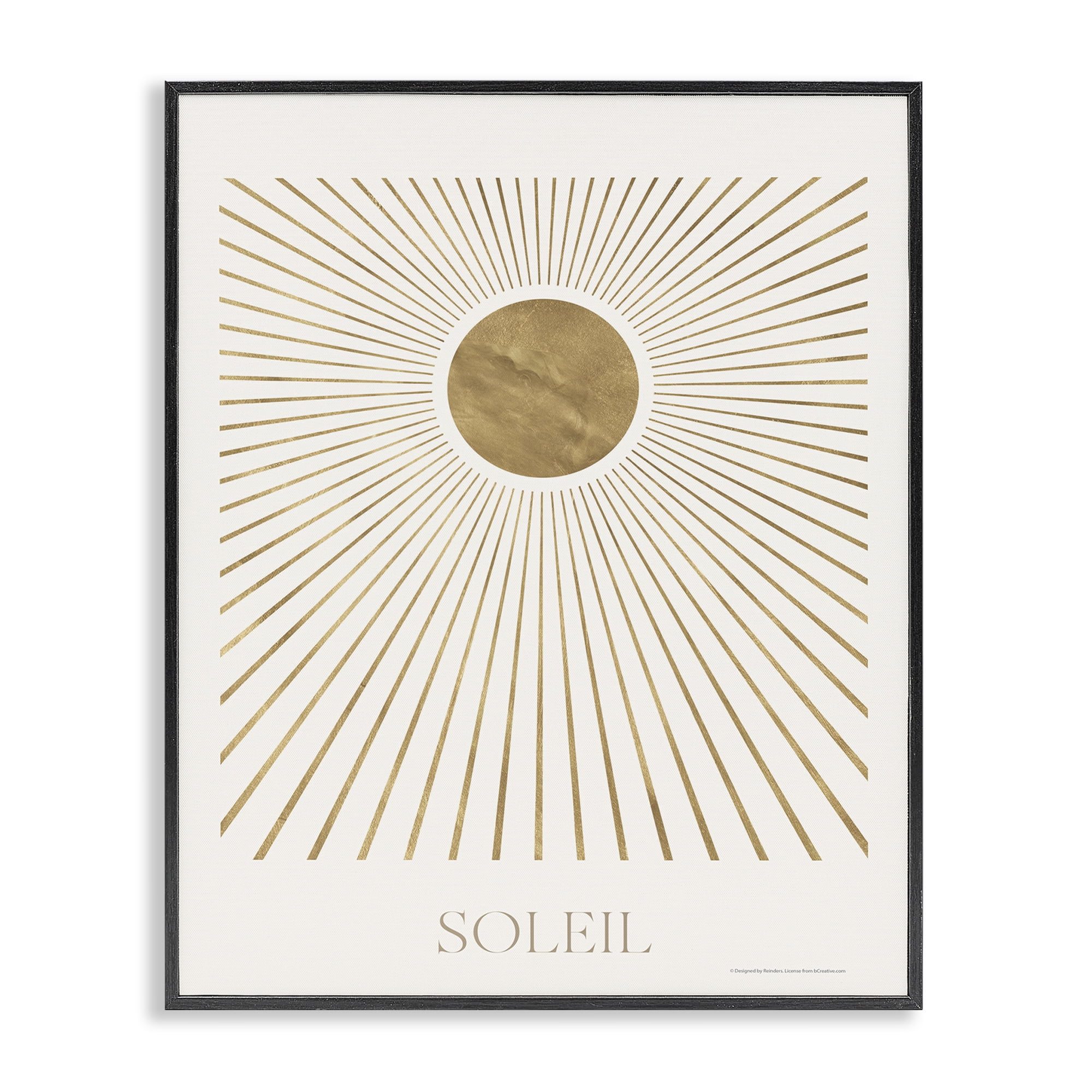 Stupell Industries Soleil Boho Sun Astrology & Stars Painting Black Framed Art Print Wall Art, 24 x 30