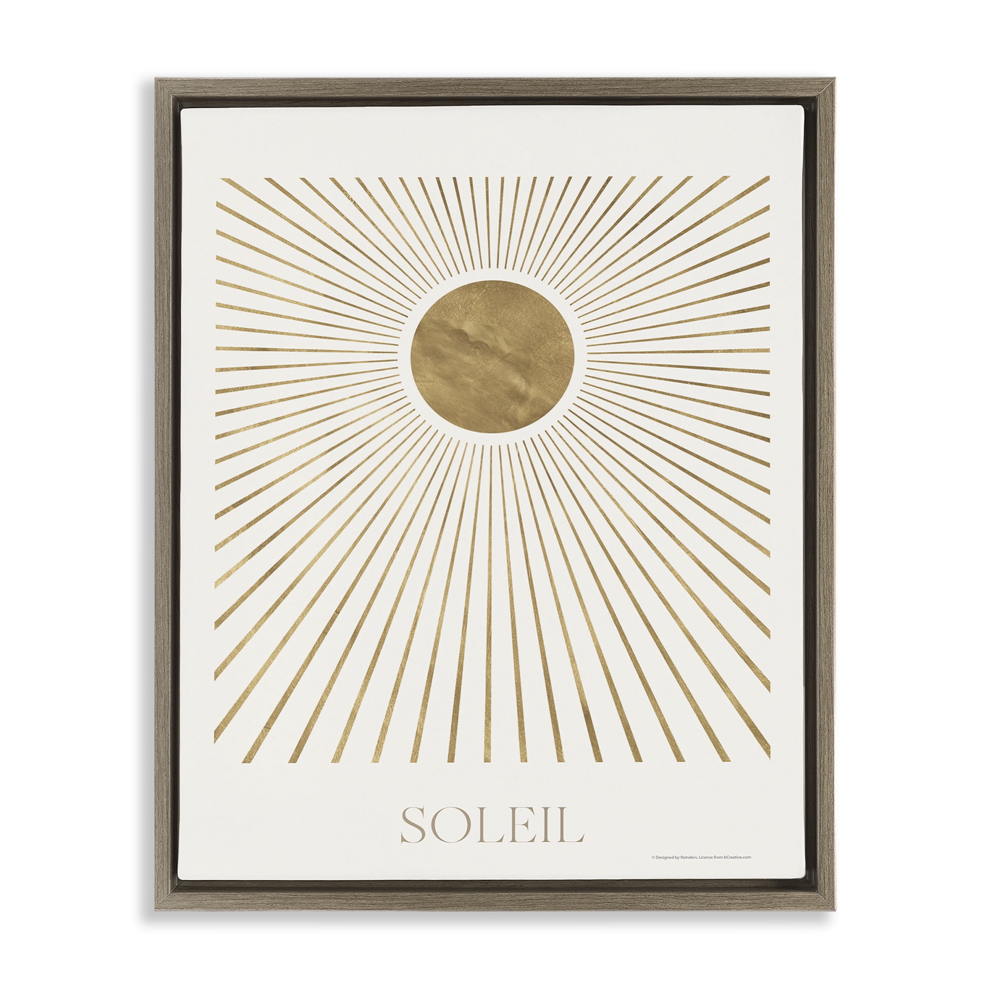 Stupell Industries Soleil Boho Sun Astrology & Stars Painting Brown Floater Framed Canvas Art Print Wall Art, 25 x 31