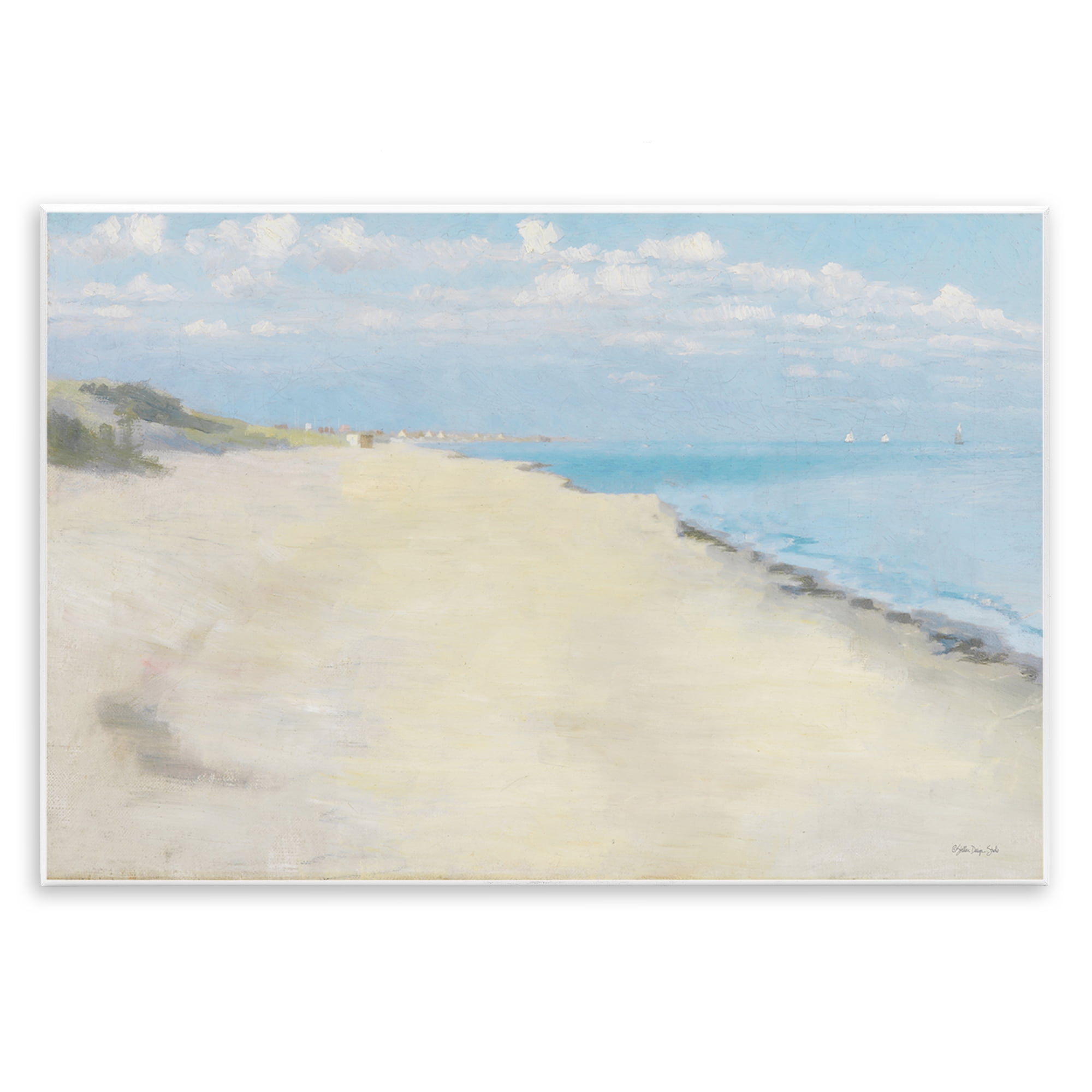 Stupell Industries Solemn Beach Tide Landscape & Nature Painting Unframed Art Print Wall Art, 19 x 13