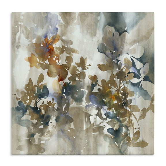 Stupell Industries Solemn Neutral Botanicals Floral Painting Wrapped Canvas Canvas Art Print Wall Art, 17 x 17