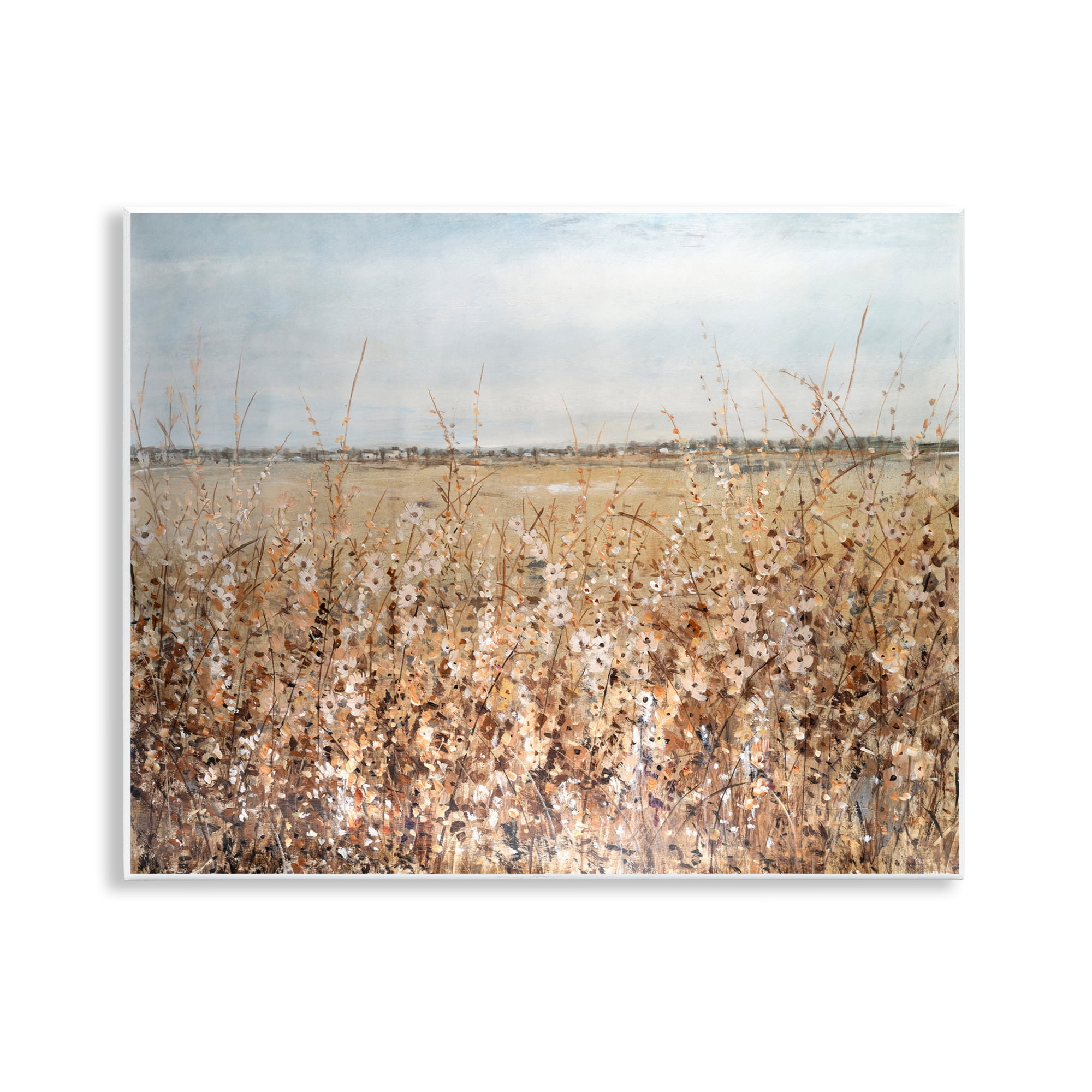 Stupell Industries Solemn Neutral Meadow Landscape & Nature Painting Unframed Art Print Wall Art, 14 x 11