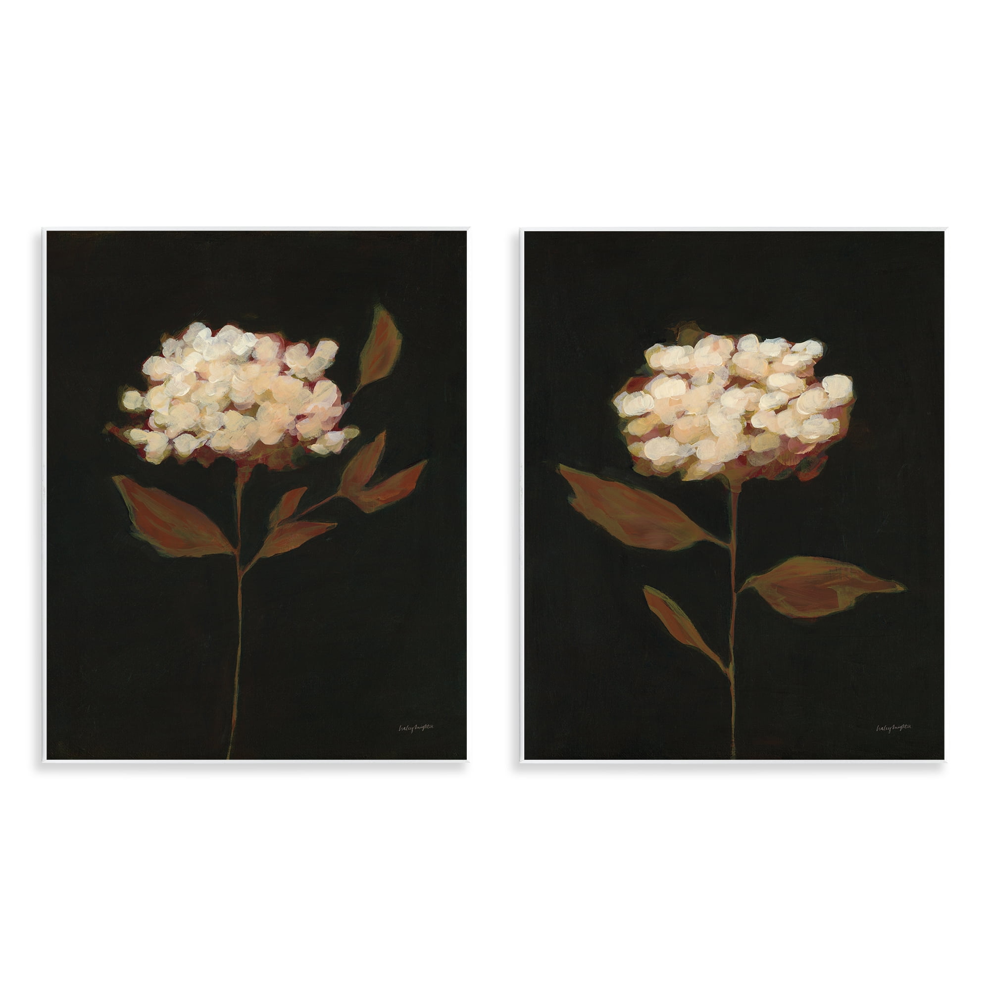 Stupell Industries Solitary Bloom Before Fall Plants & Flowers Painting Unframed Art Print Wall Art, 11 x 14, Set of 2