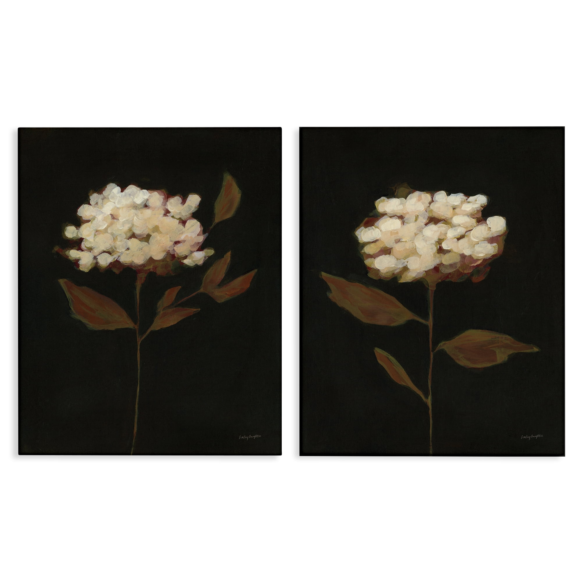 Stupell Industries Solitary Bloom Before Fall Plants & Flowers Painting Wrapped Canvas Art Print Wall Art, 16 x 20, Set of 2