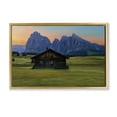 thumbnail image 1 of Stupell Industries Farmhouse Solitary Cabin with Looming Cliffs Gold Floating Frame Canvas Art, 25 x 17, by Renel Peters, 1 of 8
