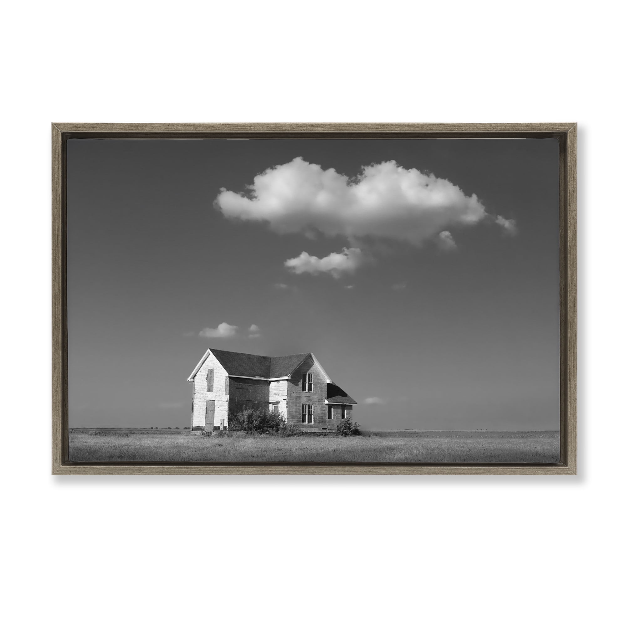 Stupell Industries Solitary Erstwhile Cottage Brown Framed Floater Canvas Wall Art, design by Steve Toole