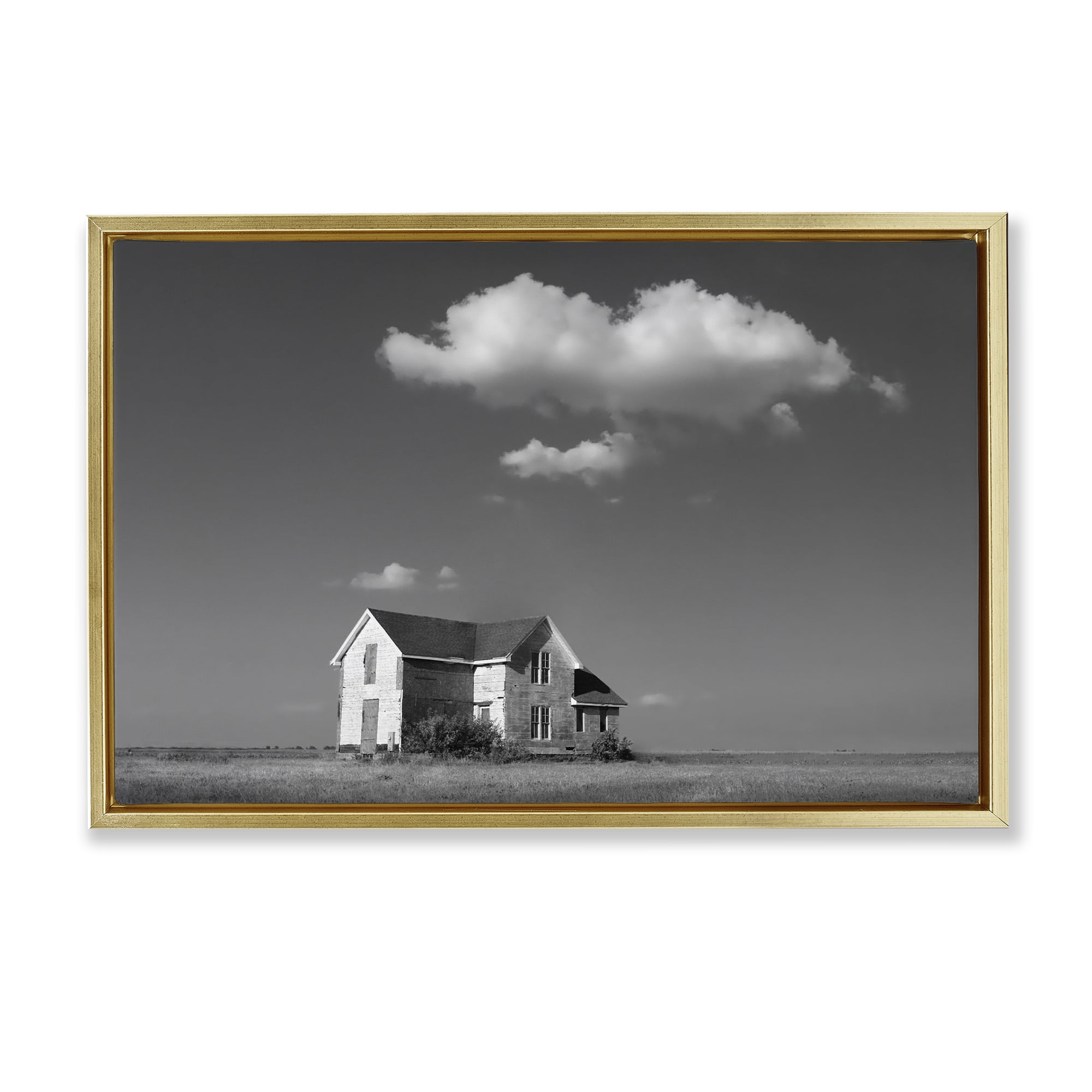 Stupell Industries Solitary Erstwhile Cottage Gold Framed Floater Canvas Wall Art, design by Steve Toole