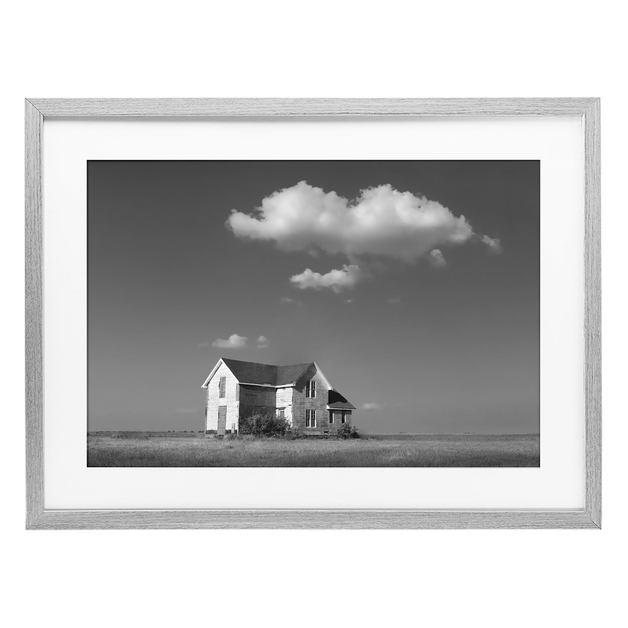 Stupell Industries Solitary Erstwhile Cottage Gray Framed Print Under Glass, design by Steve Toole