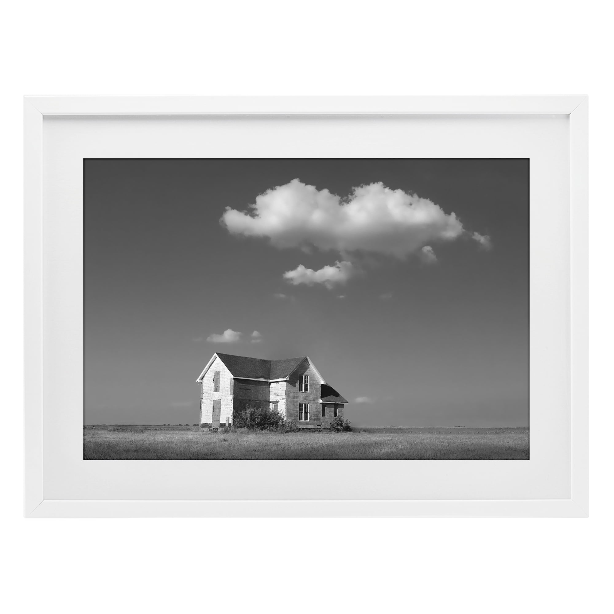 Stupell Industries Solitary Erstwhile Cottage White Framed Print Under Glass, design by Steve Toole