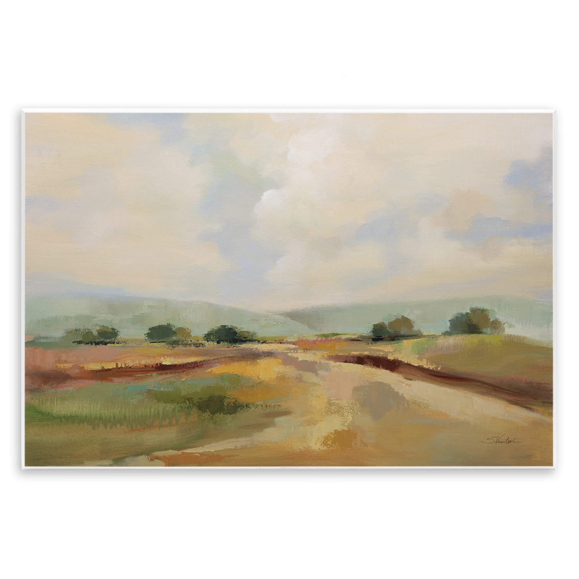 Stupell Industries Solitary Rural Landscape Landscape & Nature Painting Unframed Art Print Wall Art, 19 x 13