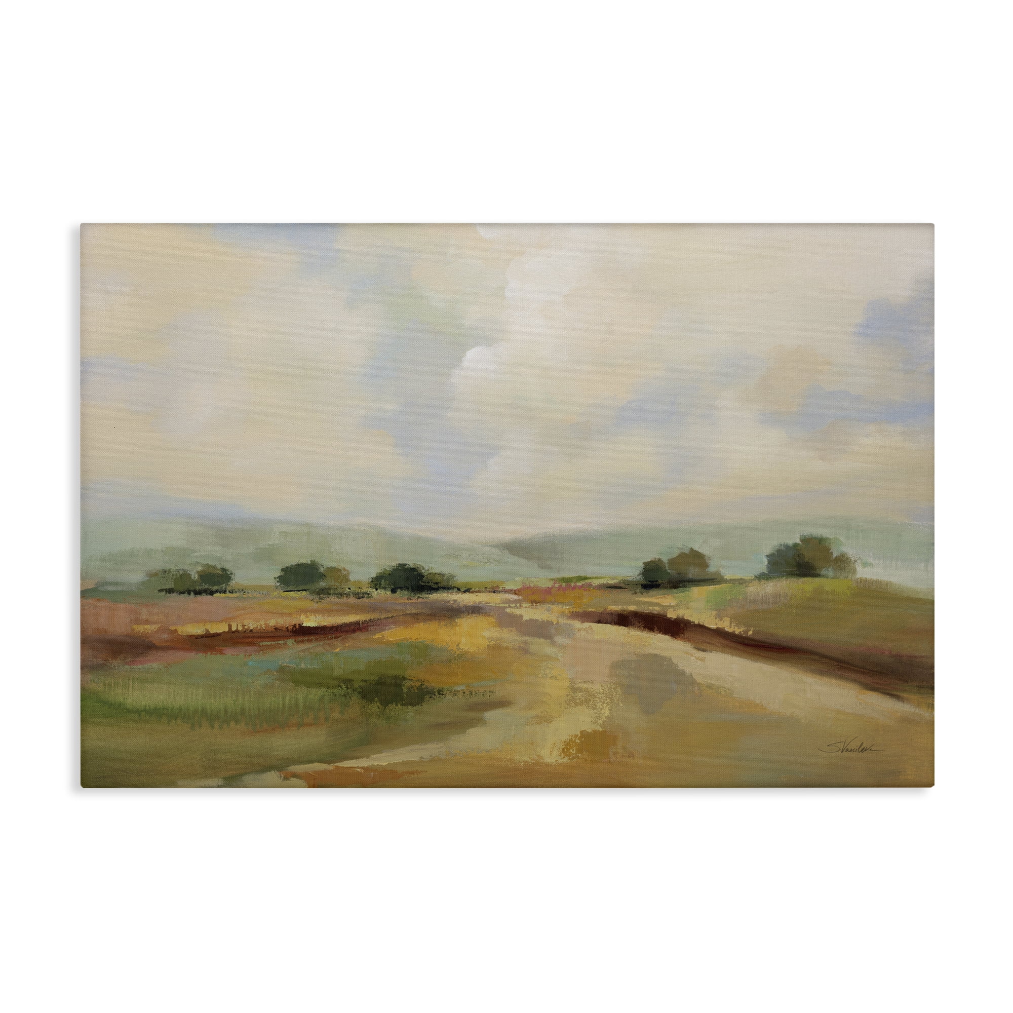 Stupell Industries Solitary Rural Landscape Landscape & Nature Painting Wrapped Canvas Art Print Wall Art, 24 x 16