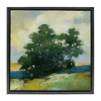 Stupell Industries Solitary Trees Landscape Landscape & Nature Painting Black Floater Framed Canvas Art Print Wall Art, 18 x 18