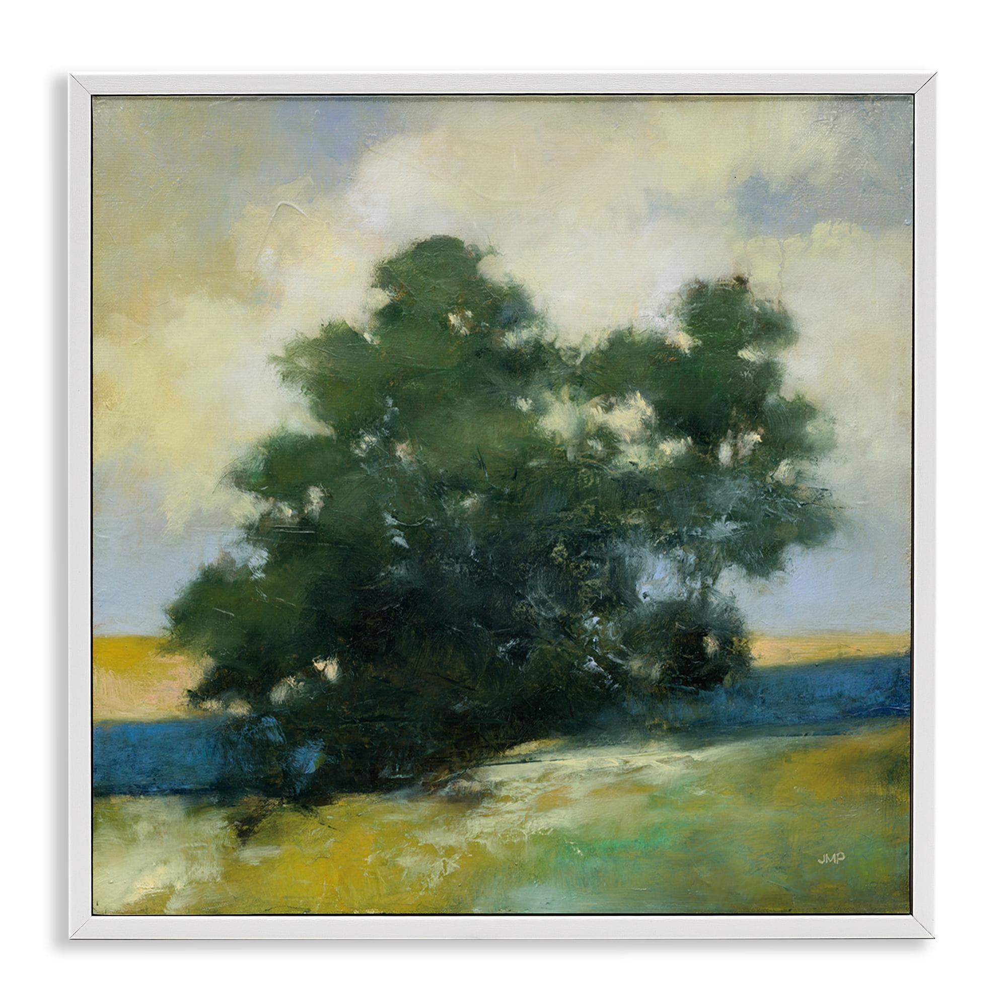 Stupell Industries Solitary Trees Landscape Landscape & Nature Painting White Framed Art Print Wall Art, 24 x 24