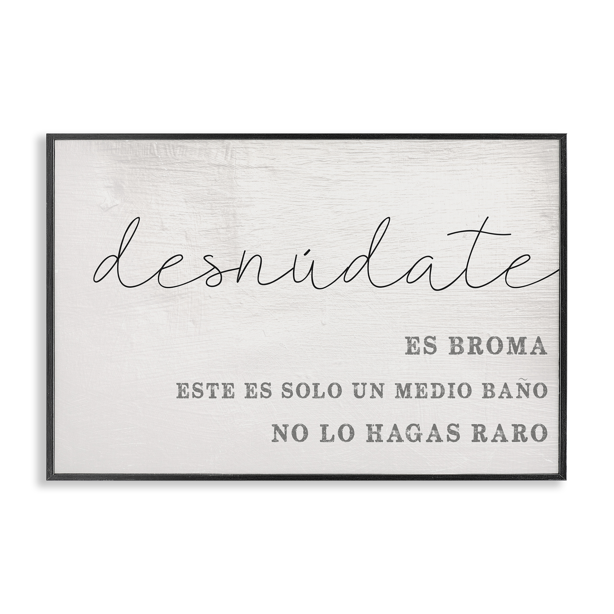 Stupell Industries Solo un Medio Baño Bath & Laundry Painting Black Framed Art Print Wall Art, 18 x 12