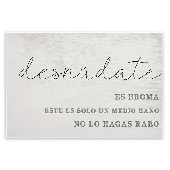 Stupell Industries Solo un Medio Baño Bath & Laundry Painting Unframed Art Print Wall Art, 15 x 10