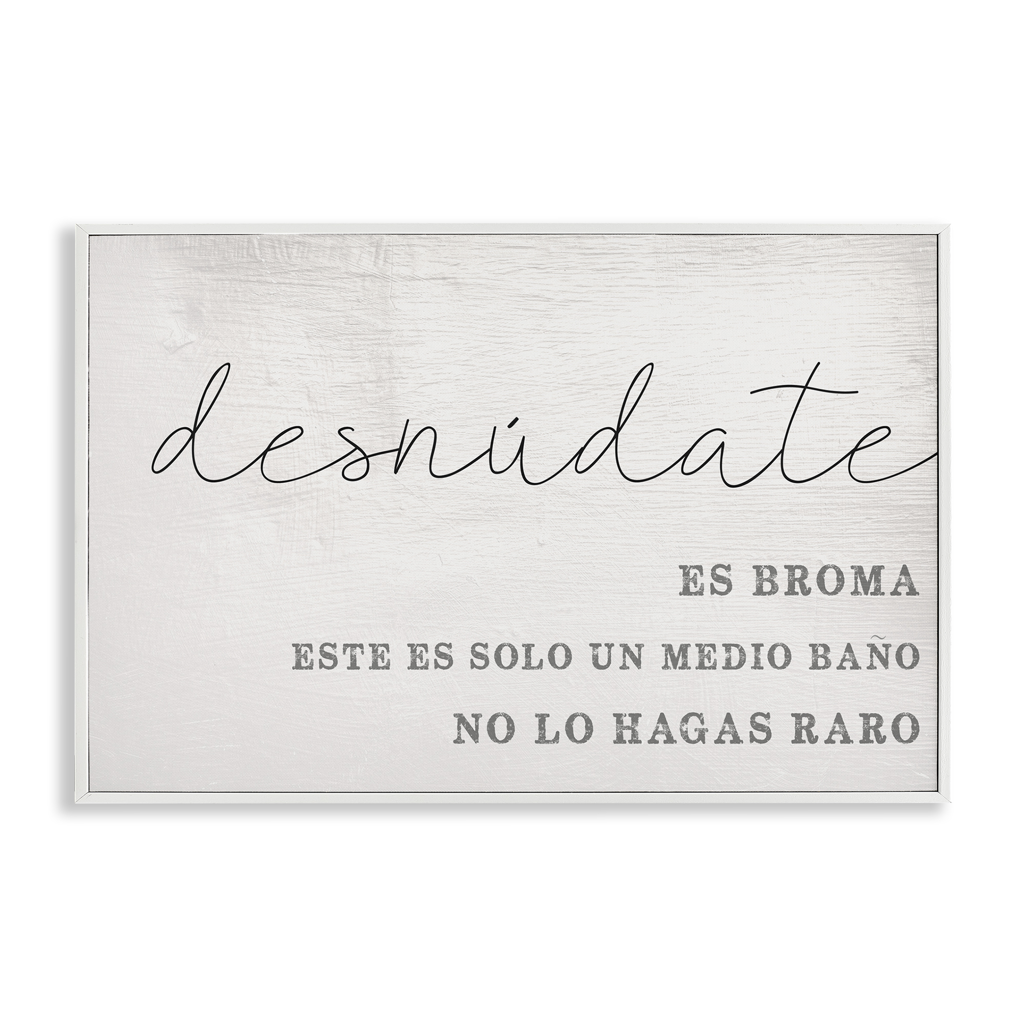 Stupell Industries Solo un Medio Baño Bath & Laundry Painting White Framed Art Print Wall Art, 24 x 16