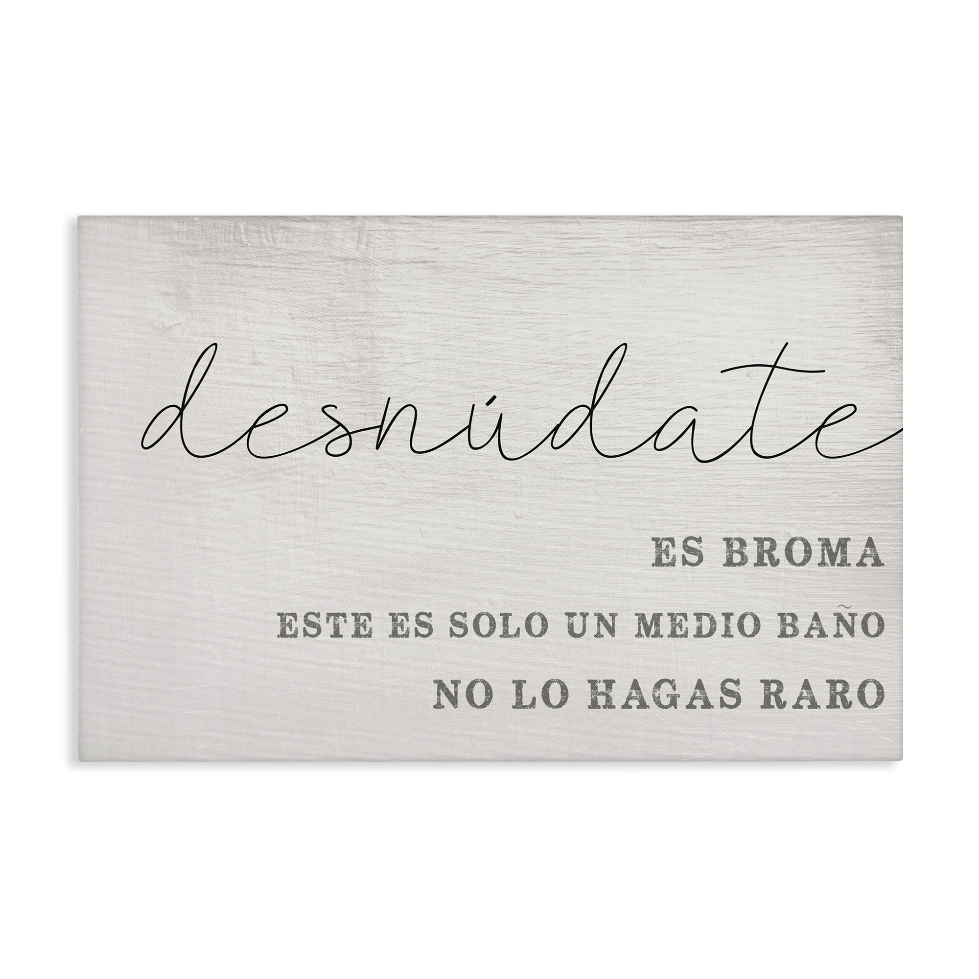 Stupell Industries Solo un Medio Baño Bath & Laundry Painting Wrapped Canvas Art Print Wall Art, 30 x 20