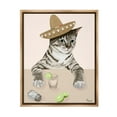 thumbnail image 1 of Stupell Industries Sombrero Cat & Cocktail Animals & Insects Painting Brown Floater Framed Canvas Art Print Wall Art, 25 x 31, 1 of 10