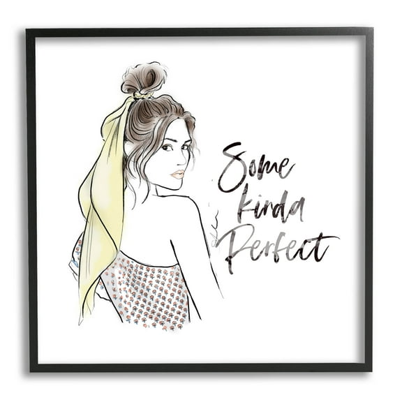 Stupell Industries Some Kinda Perfect Portrait Graphic Art Black Framed Art Print Wall Art, Design by Alison Petrie