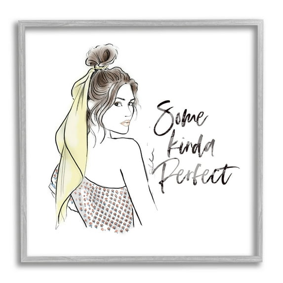 Stupell Industries Some Kinda Perfect Portrait Graphic Art Gray Framed Art Print Wall Art, Design by Alison Petrie
