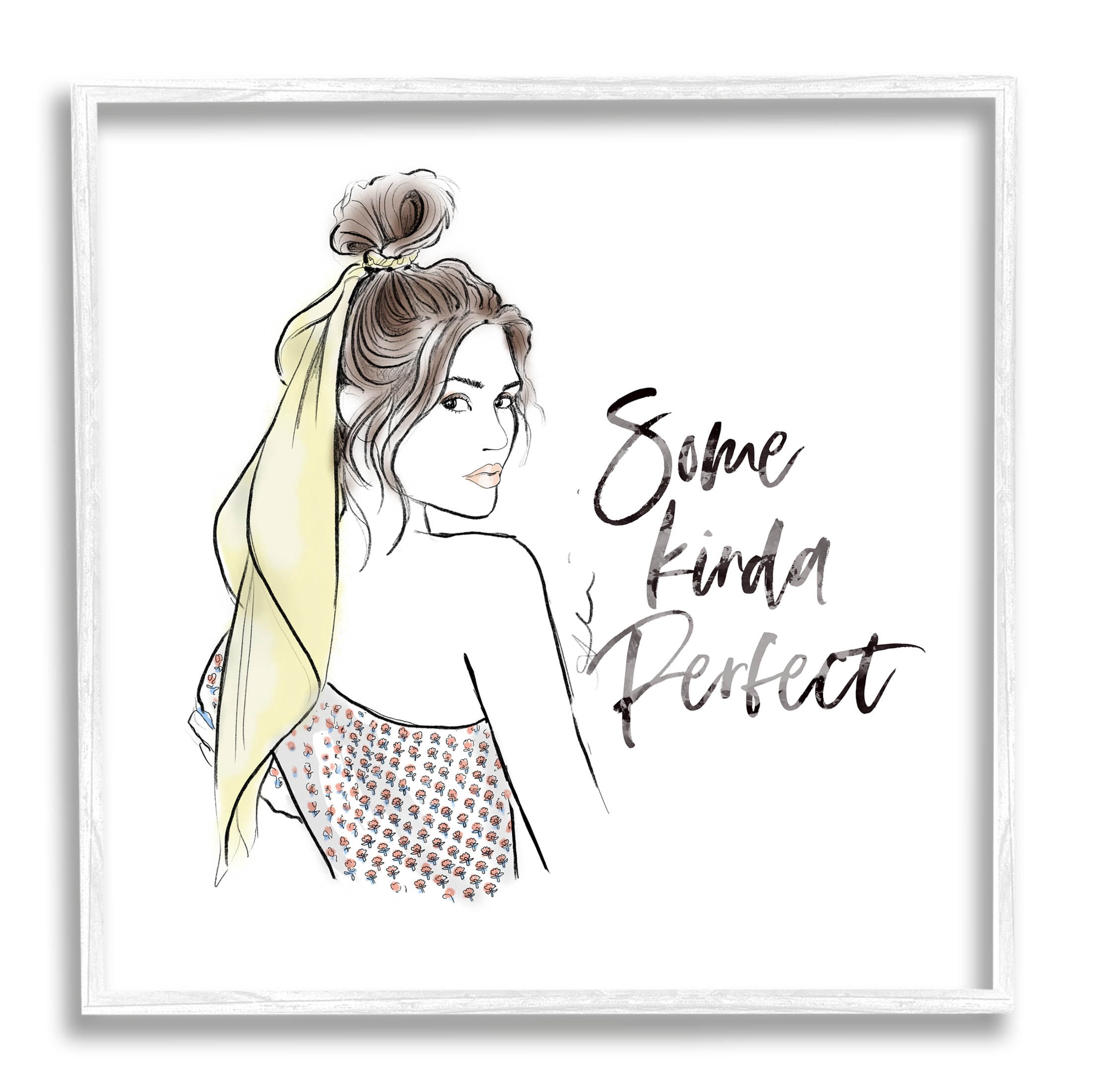 Stupell Industries Some Kinda Perfect Portrait Graphic Art White Framed Art Print Wall Art, Design by Alison Petrie