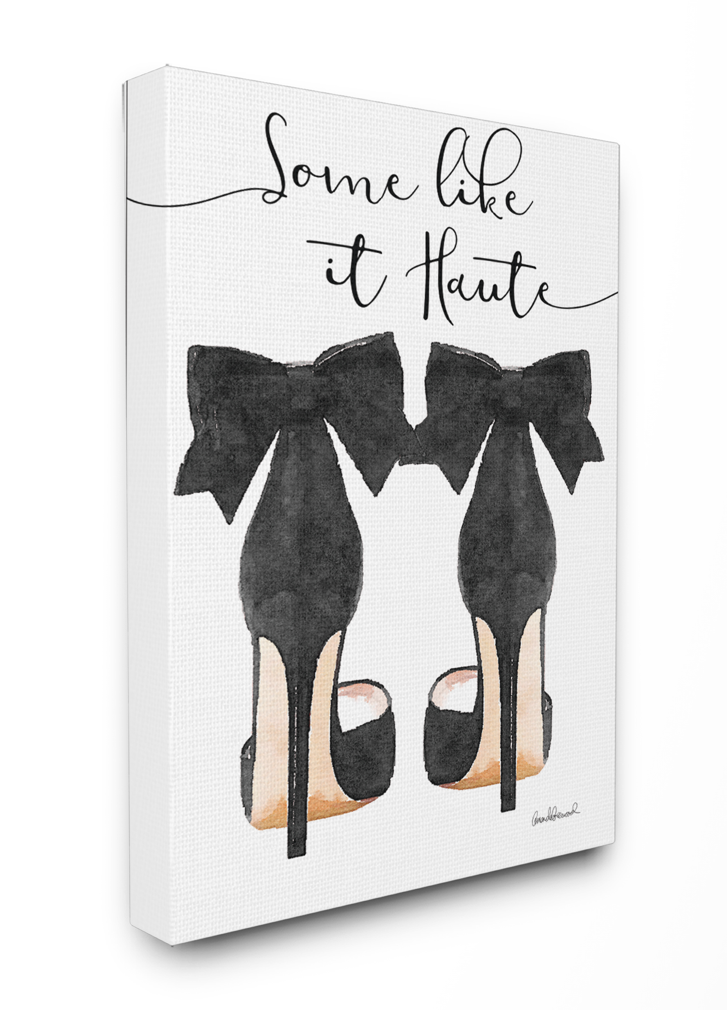Stupell Industries Some Like It Haute Black Pumps Heels Beauty & Fashion Painting Gallery Wrapped Canvas Art Print Wall Art, 30 x 40
