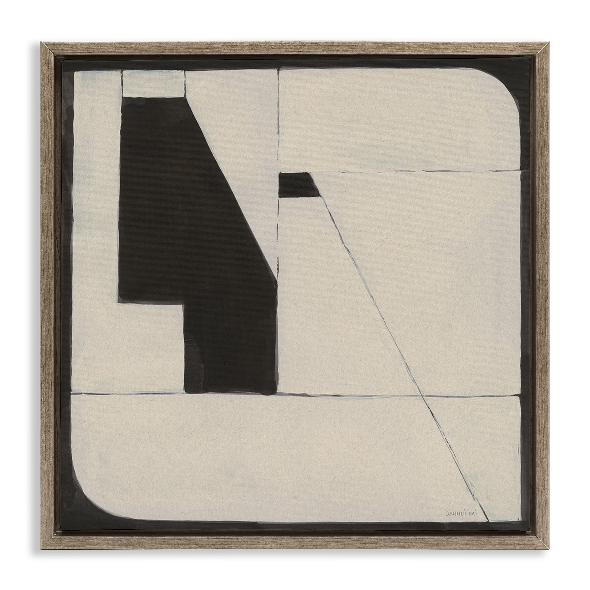 Stupell Industries Someday Soon Composition Abstract Painting Brown Floater Framed Canvas Art Print Wall Art, 18 x 18