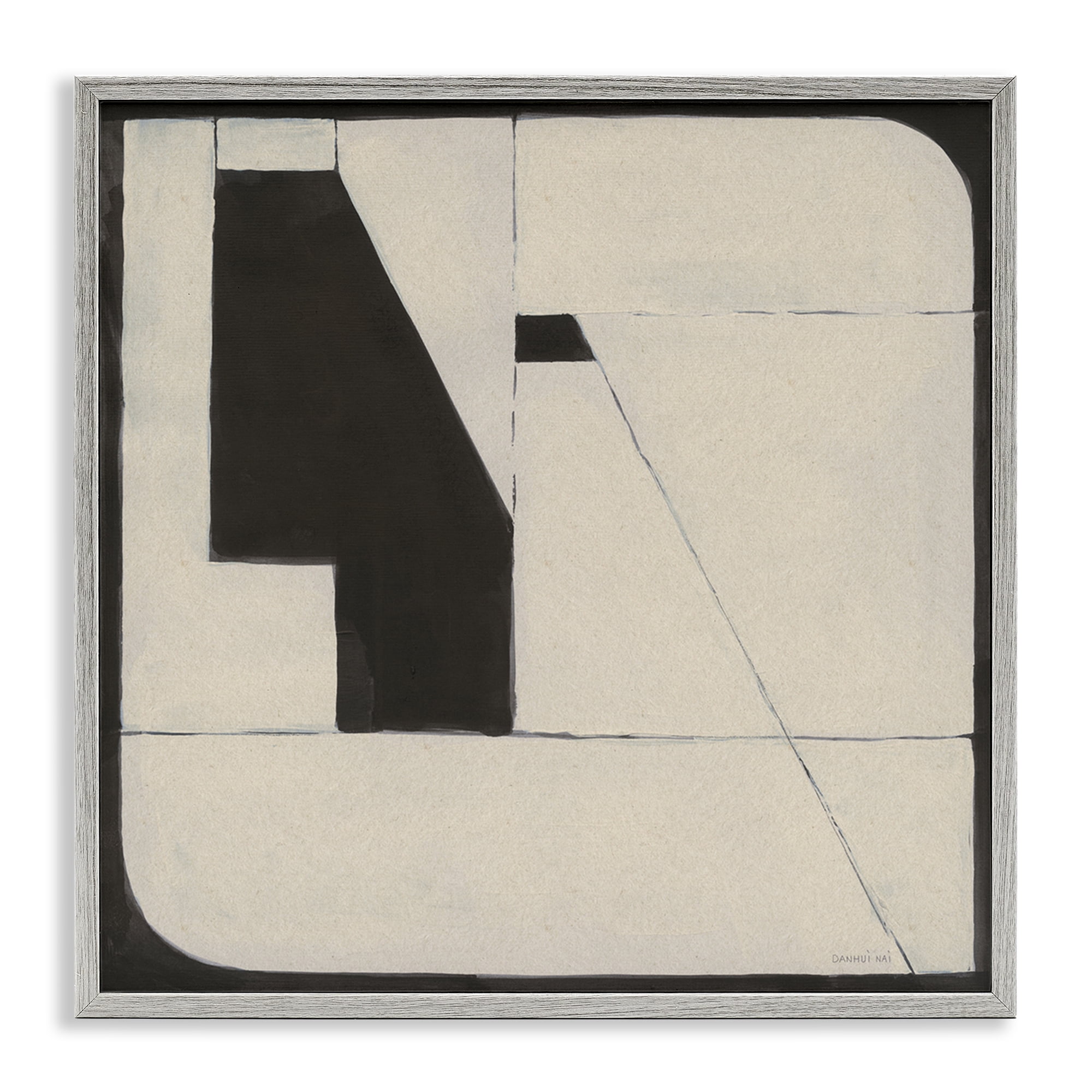 Stupell Industries Someday Soon Composition Abstract Painting Gray Framed Art Print Wall Art, 12 x 12