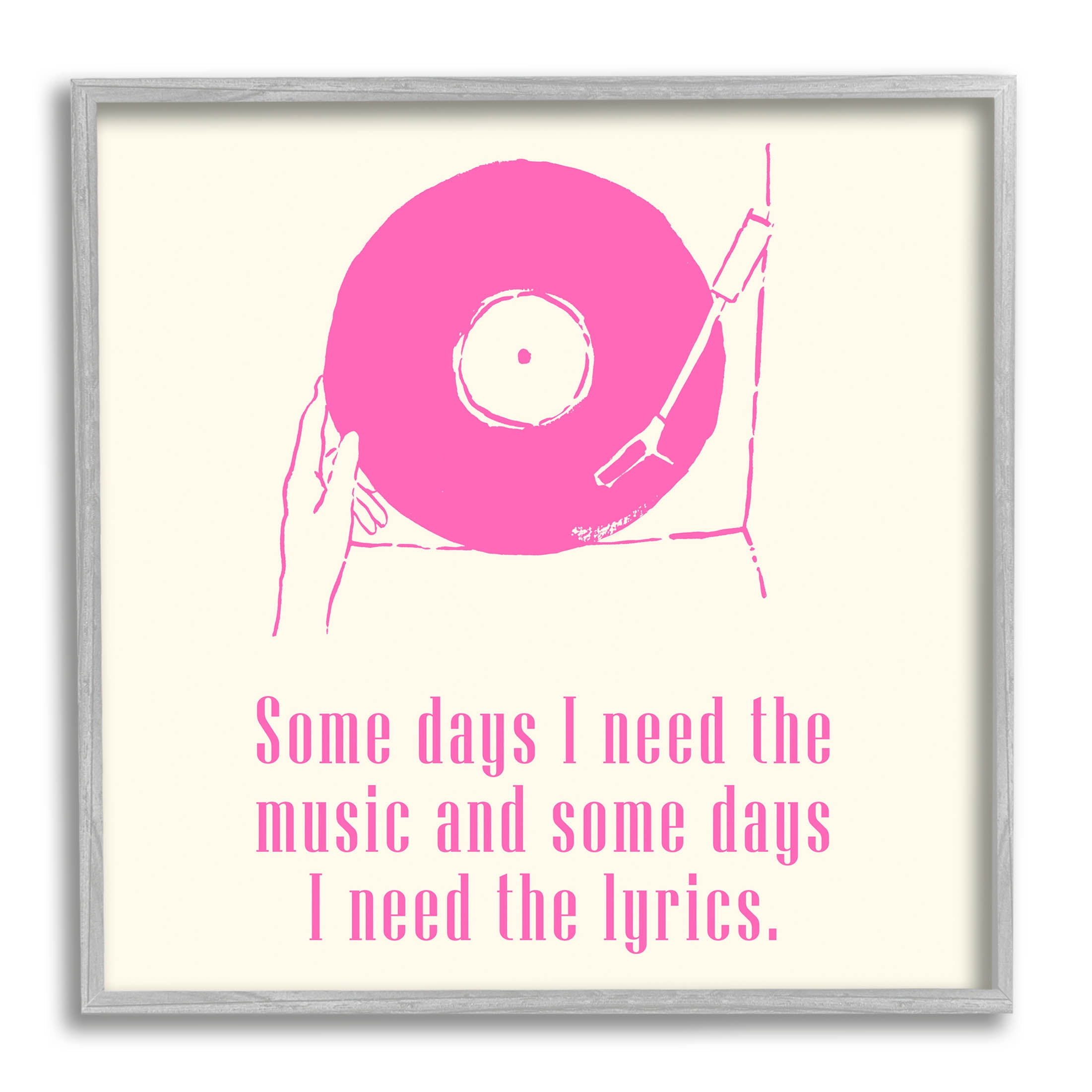 Stupell Industries Somedays Music and Lyrics Phrase Graphic Art Gray Framed Art Print Wall Art, Design by Melissa Wang