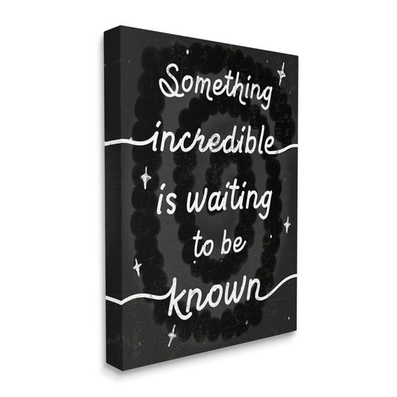 Stupell Industries Something Incredible Is Waiting Phrase Retro Spotted Spiral Classic Painting Gallery-Wrapped Canvas Print Wall Art, 36 x 48, Design by Daphne Polselli