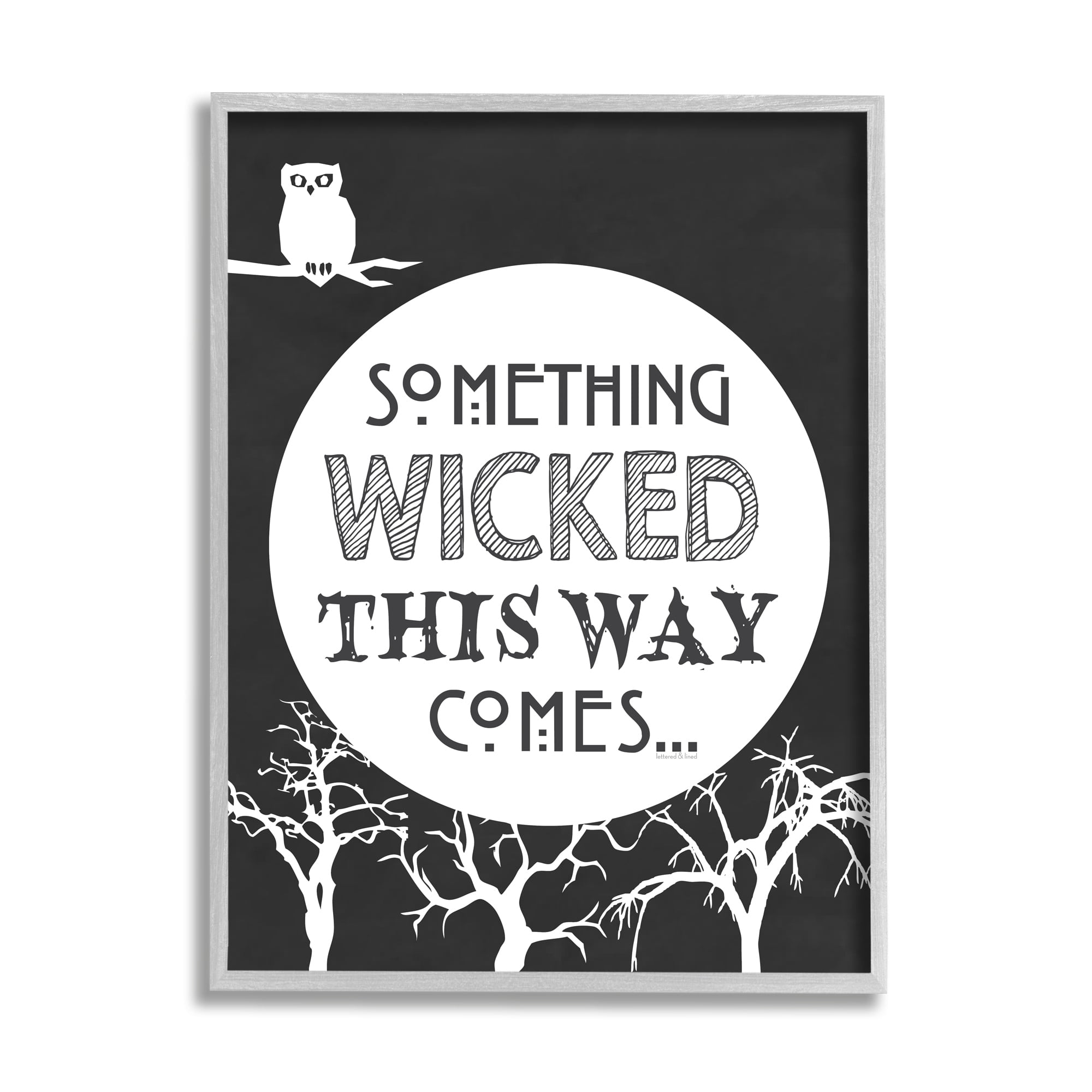 Stupell Industries Something Wicked This Way Comes Spooky Halloween Phrase, 16 x 20,Design by Lettered and Lined