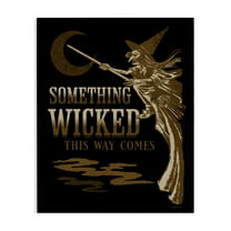 Stupell Industries Something Wicked Witch Holiday Painting Gallery Wrapped Canvas Art Print Wall Art, 16 x 20