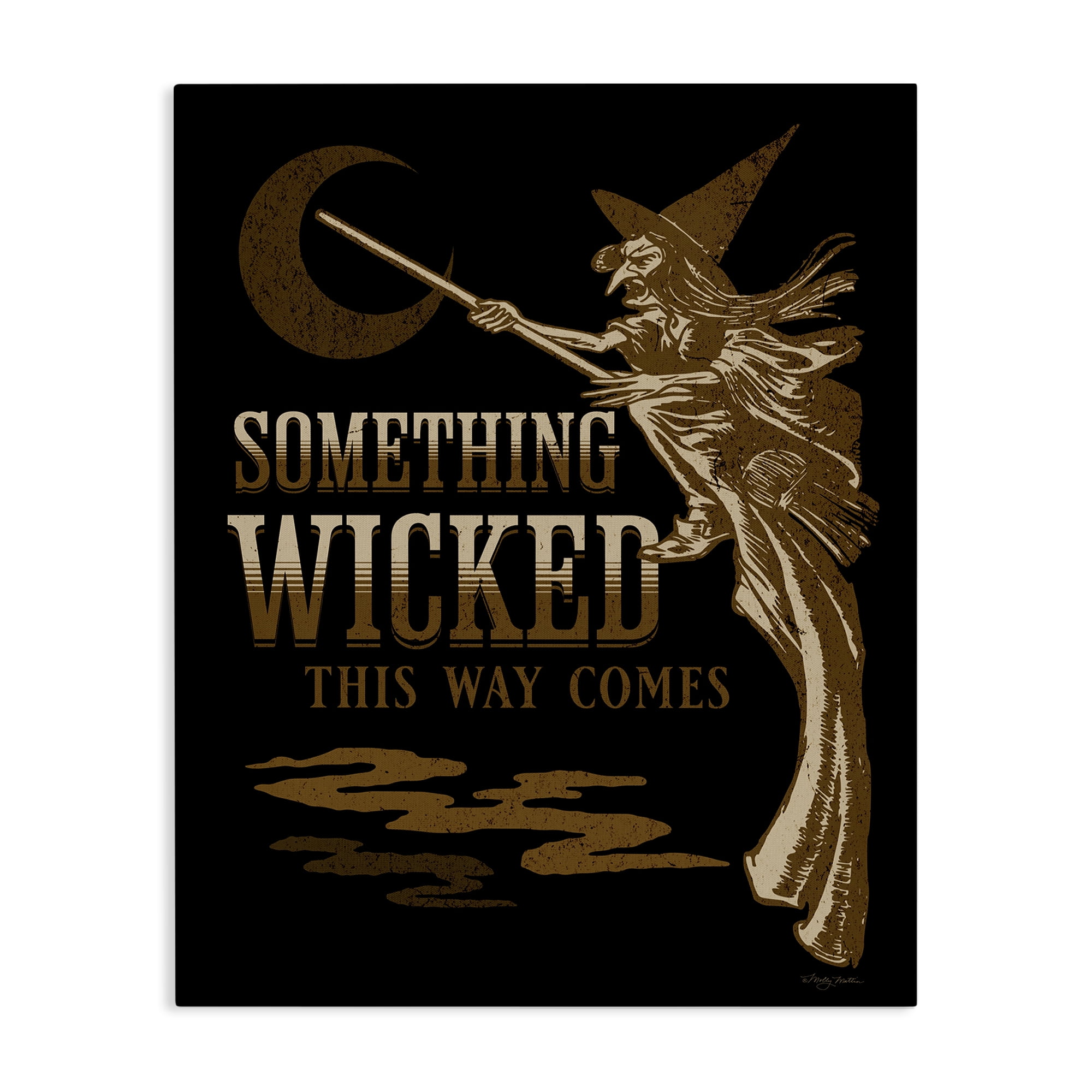 Stupell Industries Something Wicked Witch Holiday Painting Gallery Wrapped Canvas Art Print Wall Art, 36 x 48