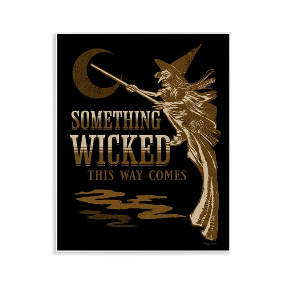 Stupell Industries Something Wicked Witch Holiday Painting Unframed Art Print Wall Art, 11 x 14