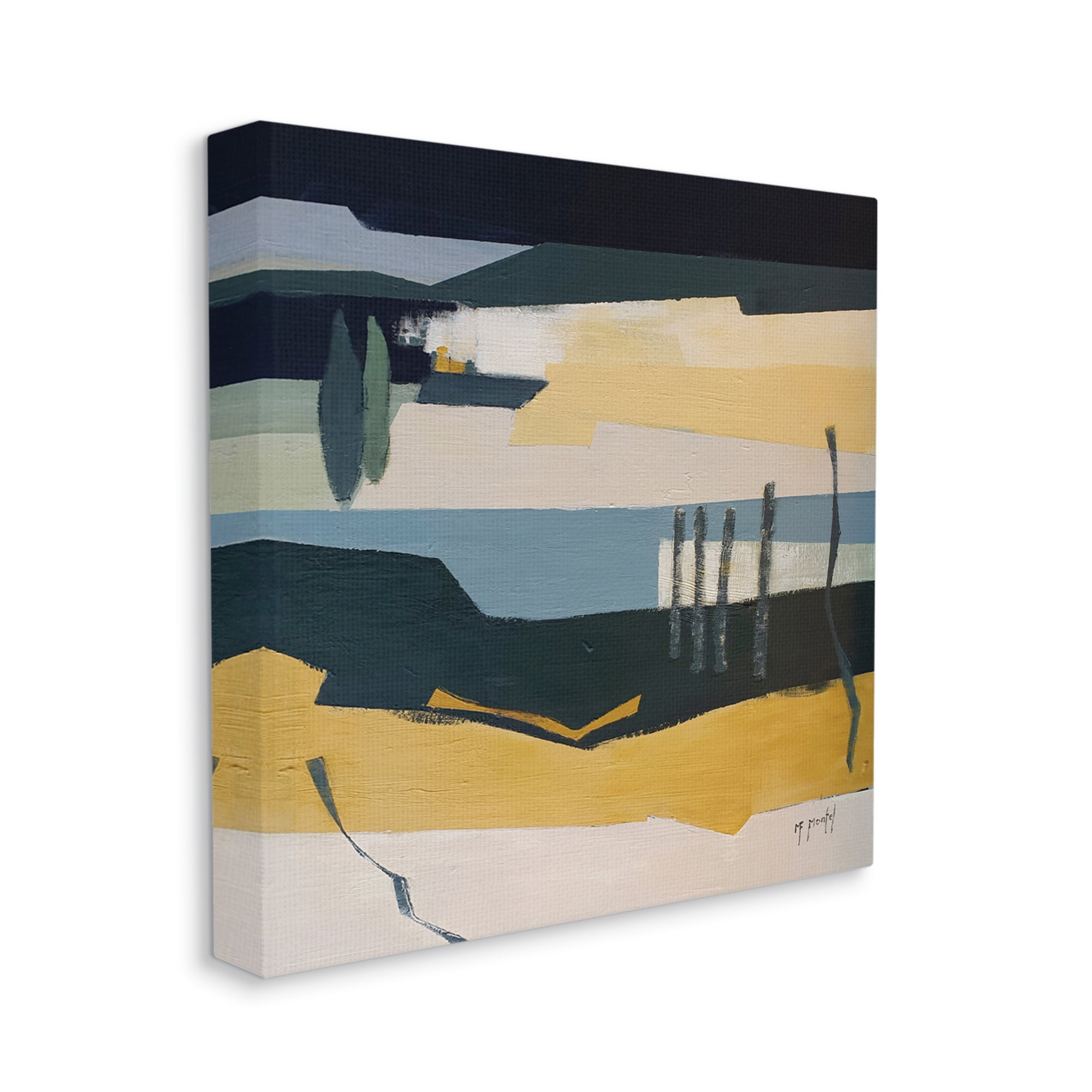 Stupell Industries Sometimes Obvious Montel Abstract Landscape Lake,30 x 30,Designed by Fanou Montel