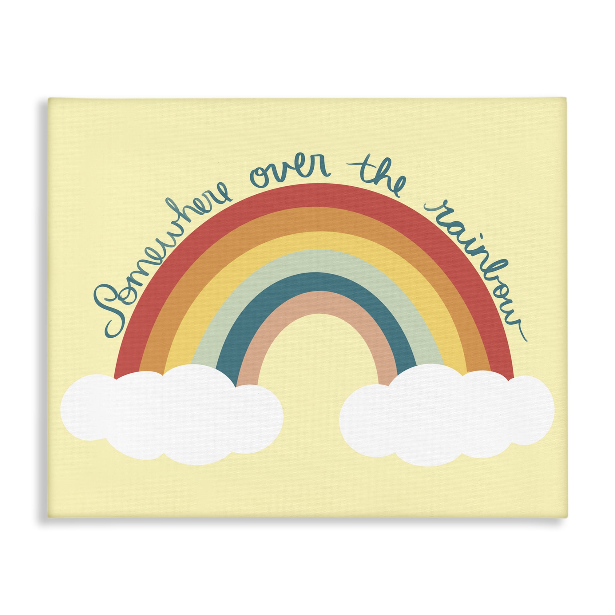 Stupell Industries Somewhere Over Rainbow Text & Numbers Painting Wrapped Canvas Art Print Wall Art, 30 x 24
