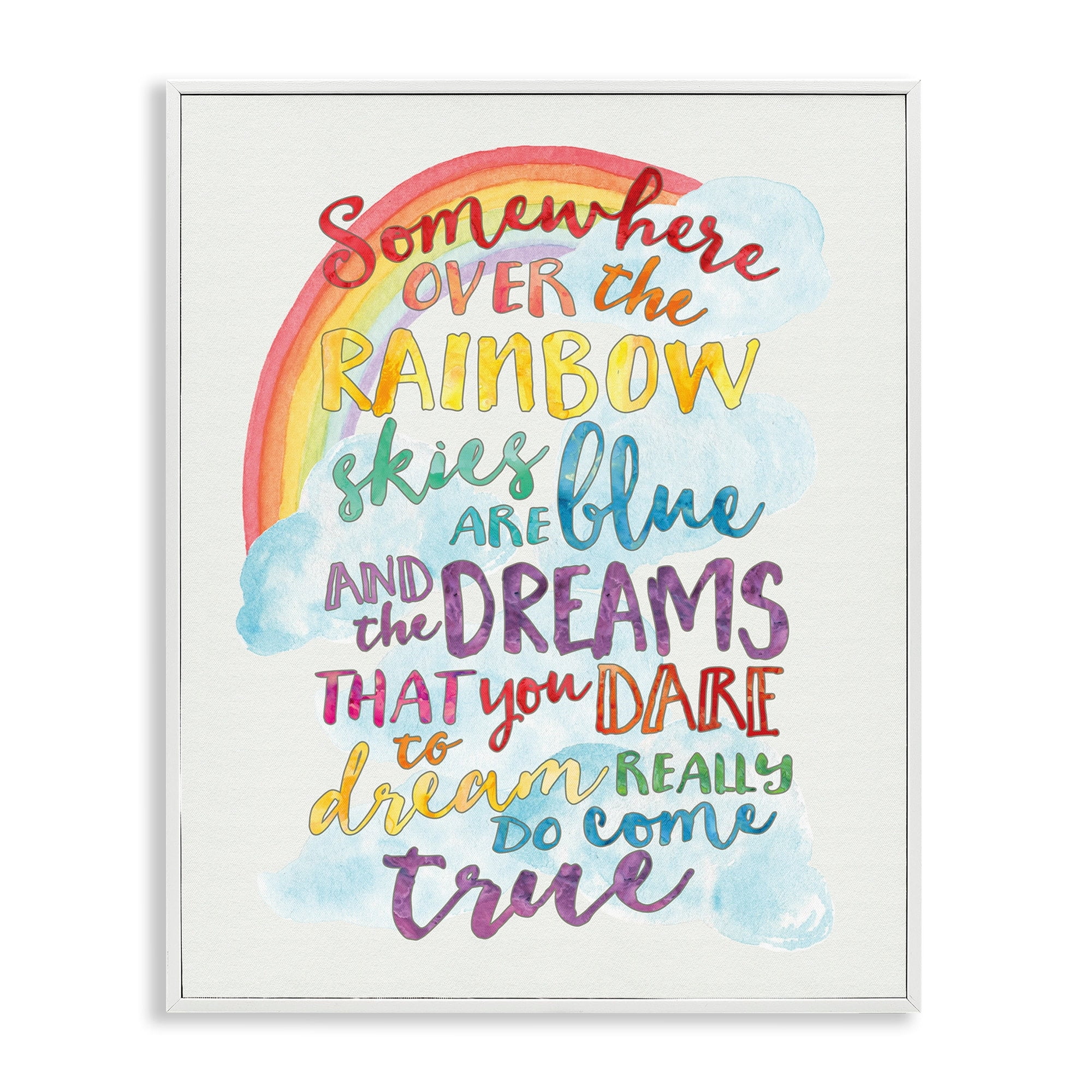 Stupell Industries Somewhere Over the Rainbow With Rainbow, 24 x 30,Design by Erica Billups