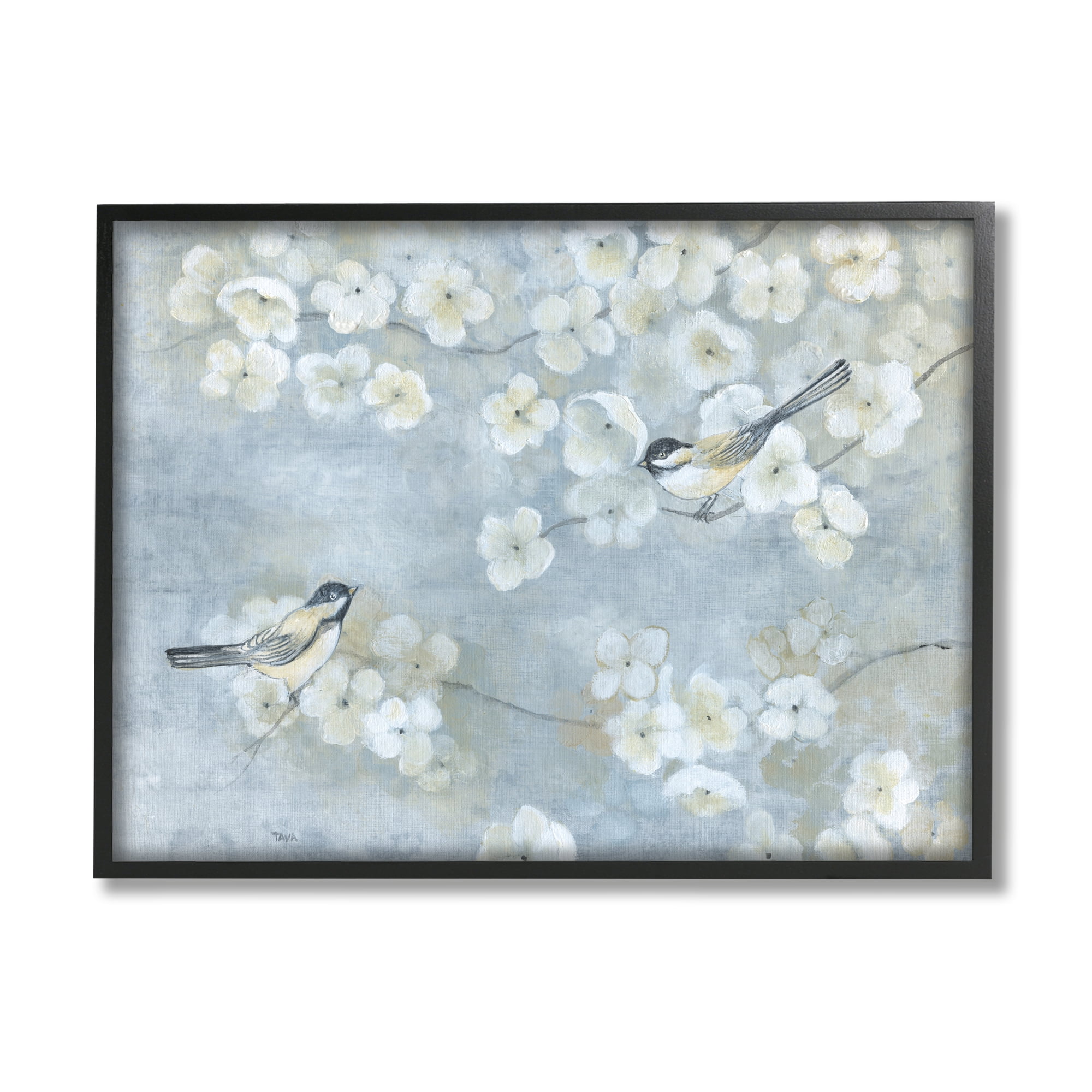 Stupell Industries Song Sparrow Birds Tree Branches Soft Floral Blossoms, 30 x 24, Design by Tava Studios