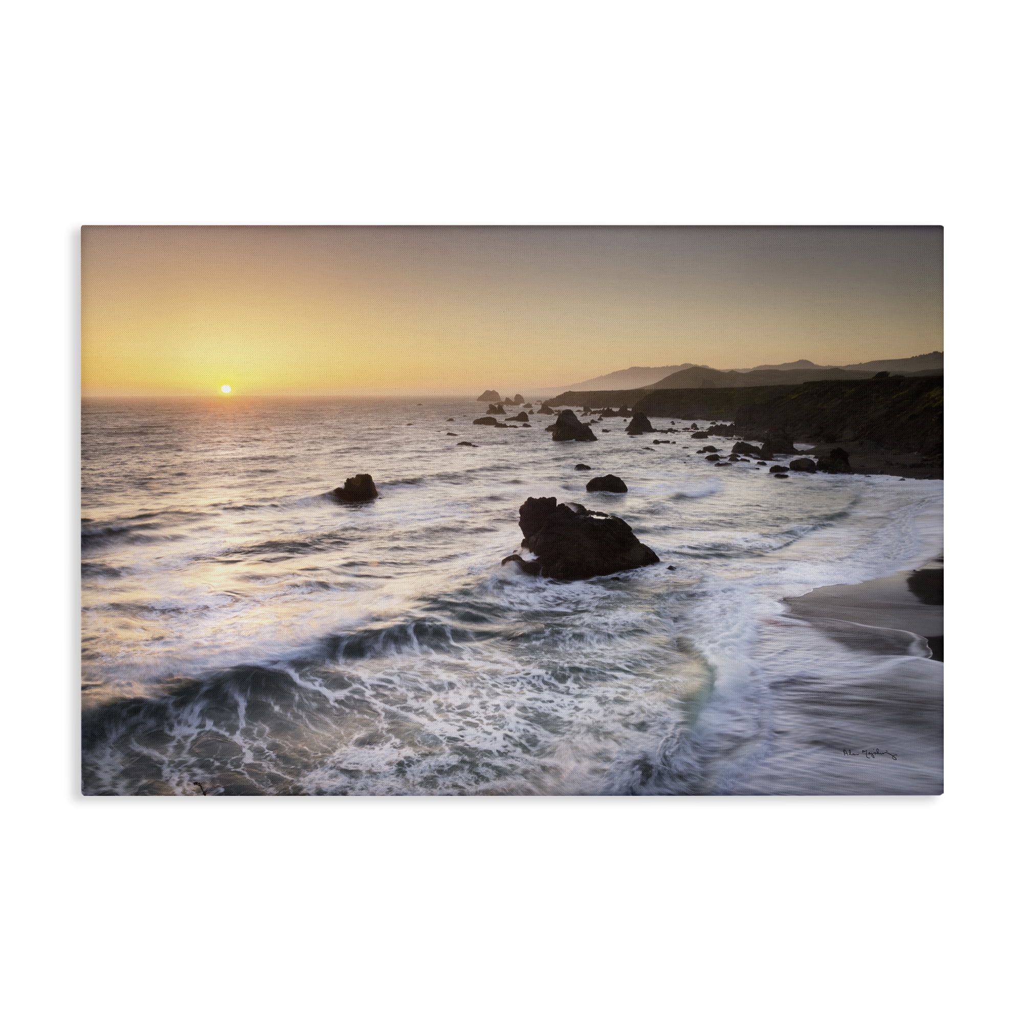 Stupell Industries Sonoma Coast Sunset Nautical & Beach Photography Wrapped Canvas Art Print Wall Art, 30 x 20