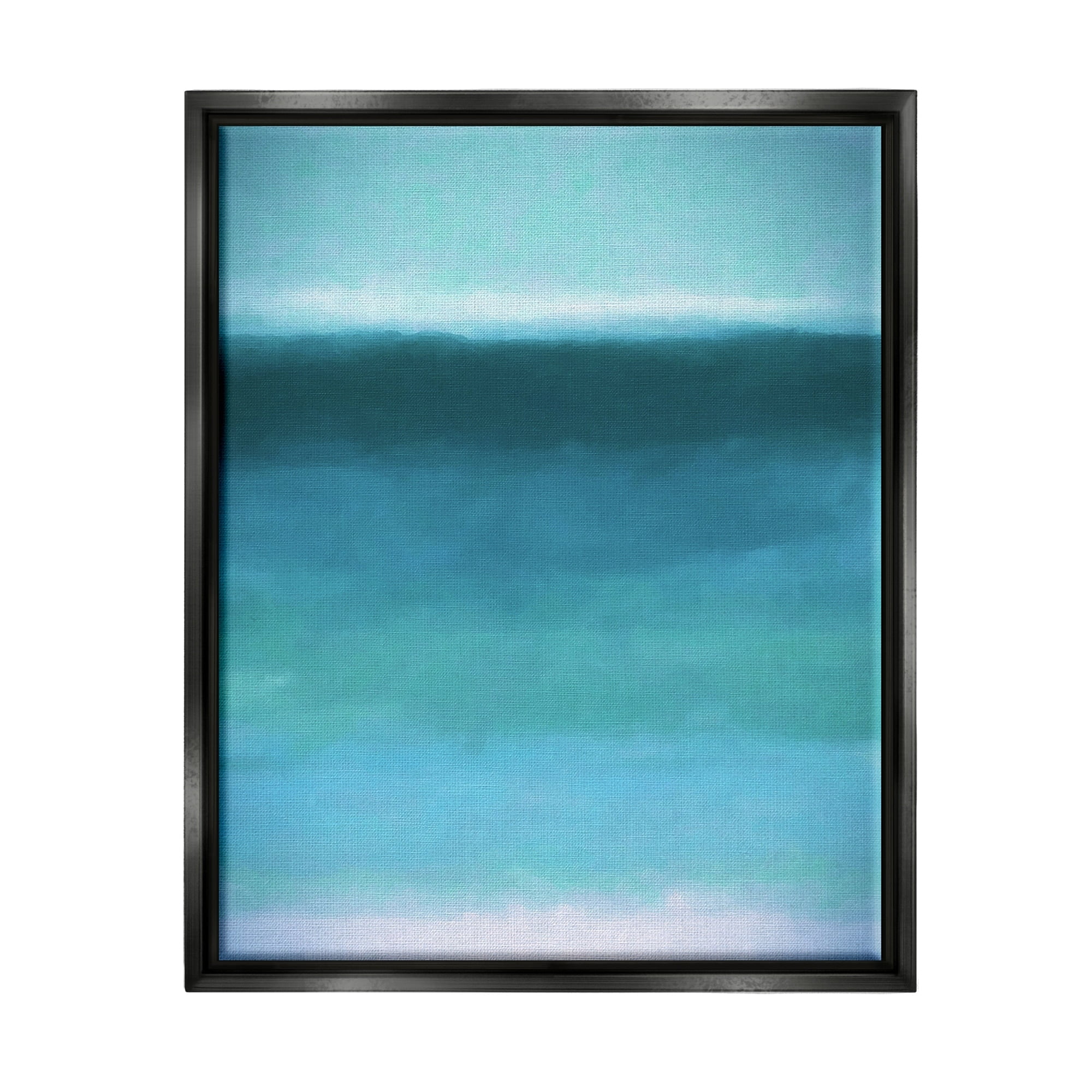 Stupell Industries Soothing Abstract Scenery Distant Ocean Sea View Painting Jet Black Floating Framed Canvas Print Wall Art, Design by Graffitee Studios