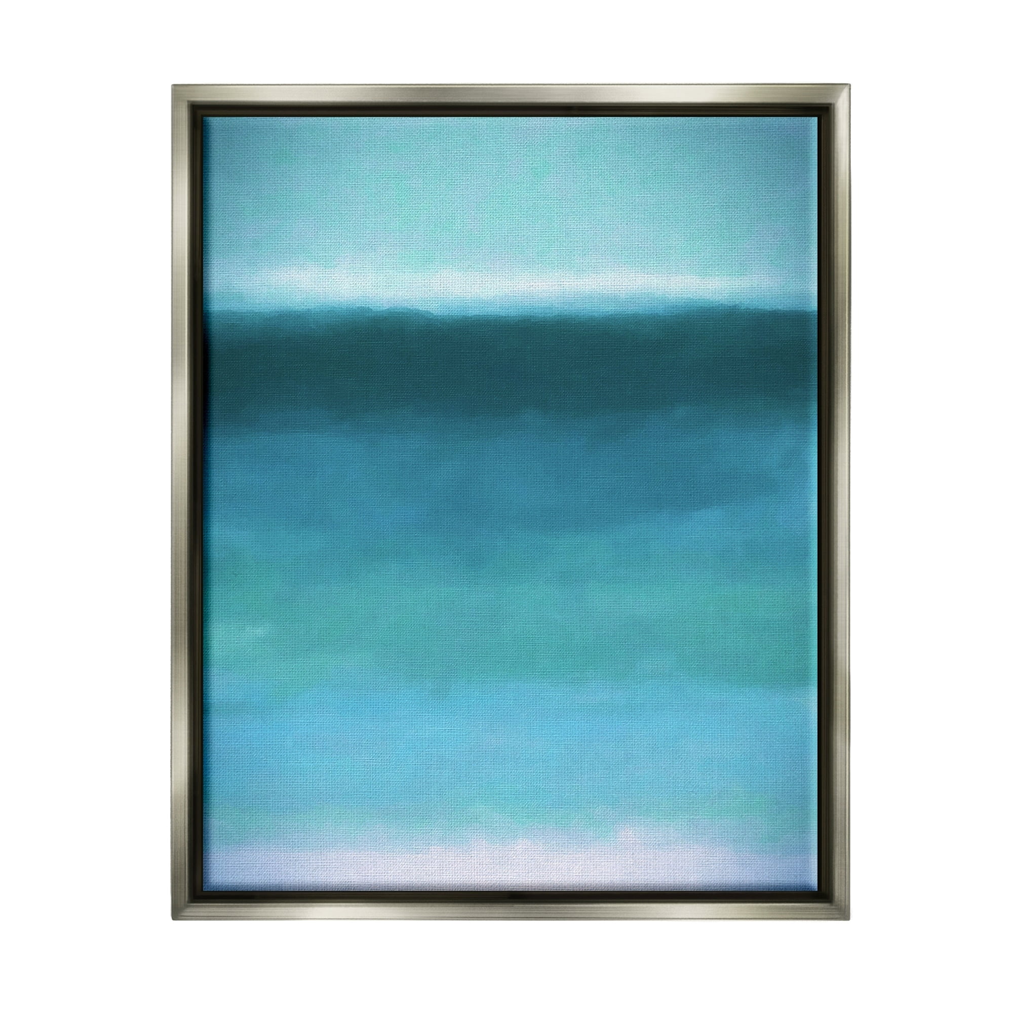Stupell Industries Soothing Abstract Scenery Distant Ocean Sea View Painting Luster Gray Floating Framed Canvas Print Wall Art, Design by Graffitee Studios