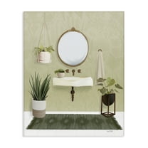 Stupell Industries Soothing Bathroom with Plants Bath & Laundry Painting Wrapped Canvas Art Print Wall Art, 16 x 20