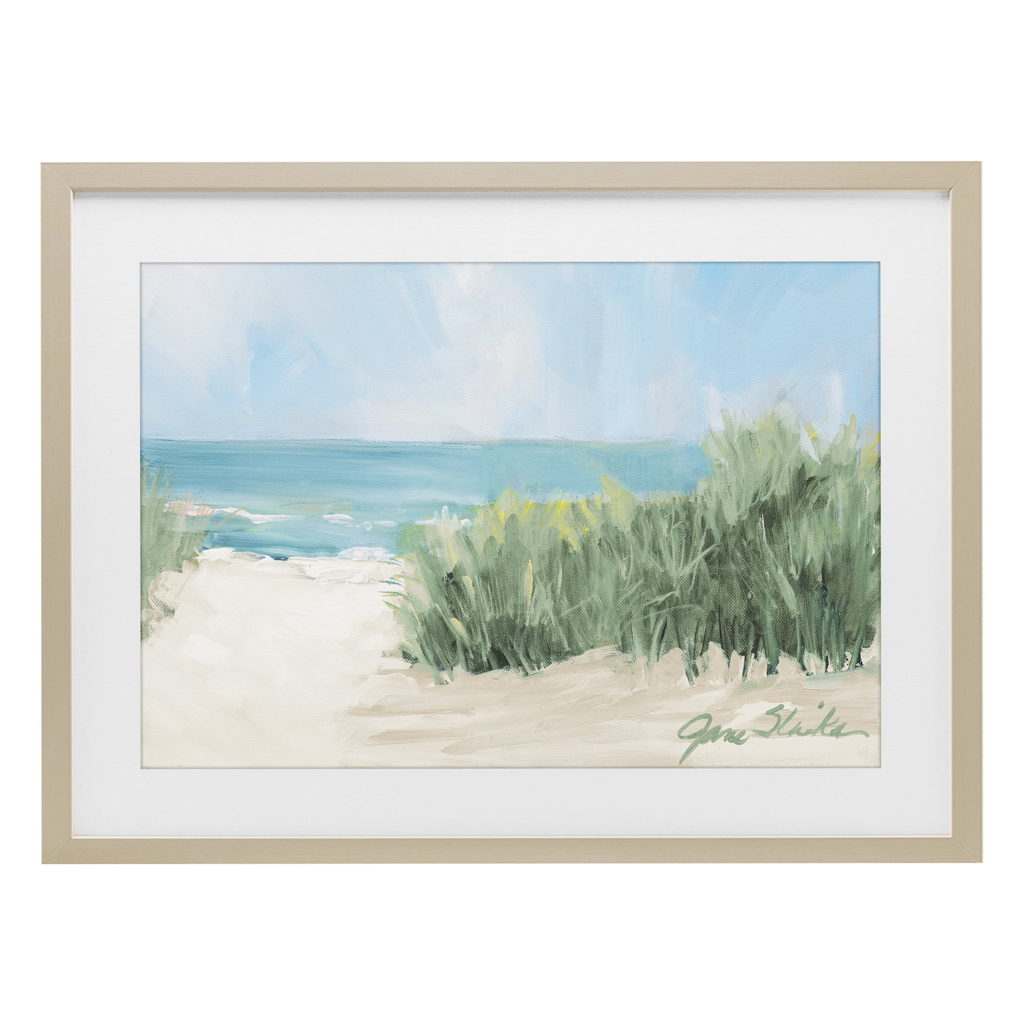 Stupell Industries Soothing Beach Day Birch Framed Print Under Glass, design by Jane Slivka