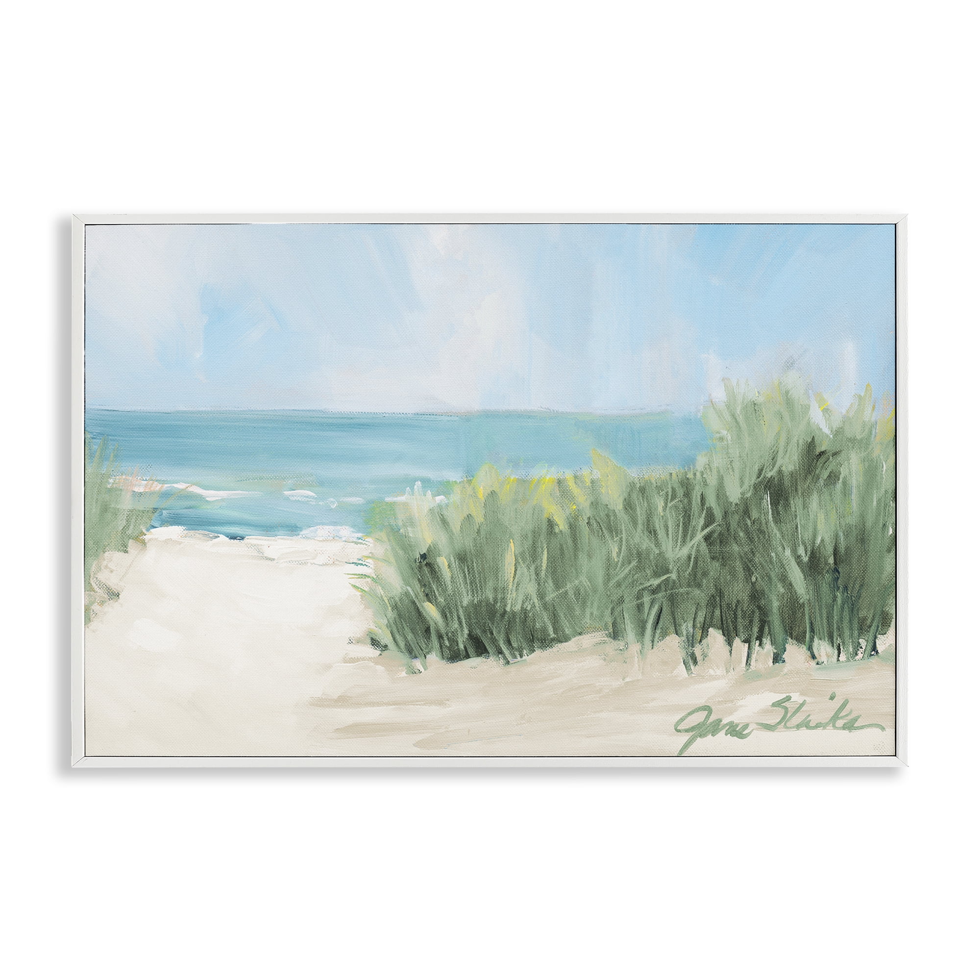 Stupell Industries Soothing Beach Day White Framed Giclee Art, design by Jane Slivka
