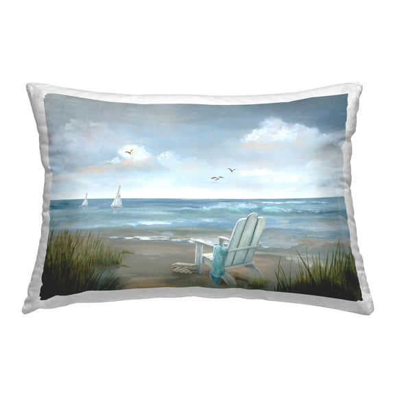 Stupell Industries Soothing Beach Scenery Decorative Printed Throw Pillow Design by Nan.